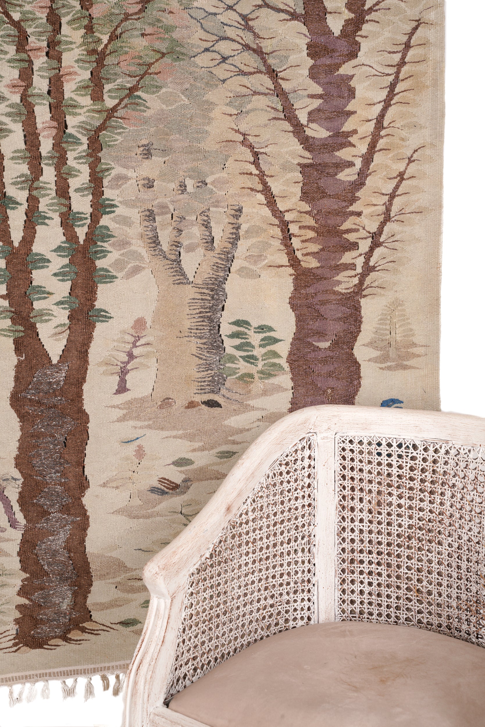 Vintage Scandinavian Naturalist Tapestry 5'7" x 3'1"