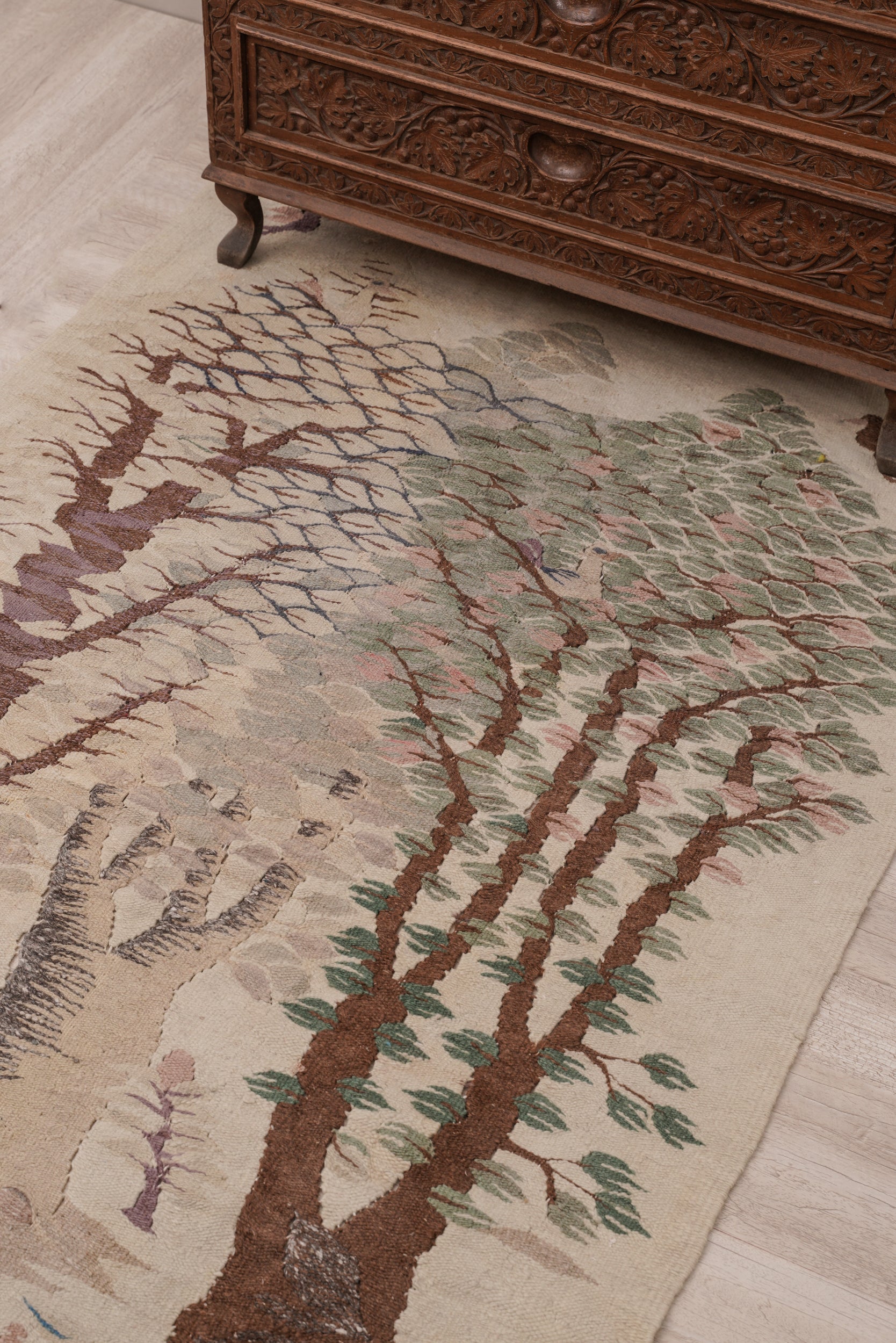 Vintage Scandinavian Naturalist Tapestry 5'7" x 3'1"