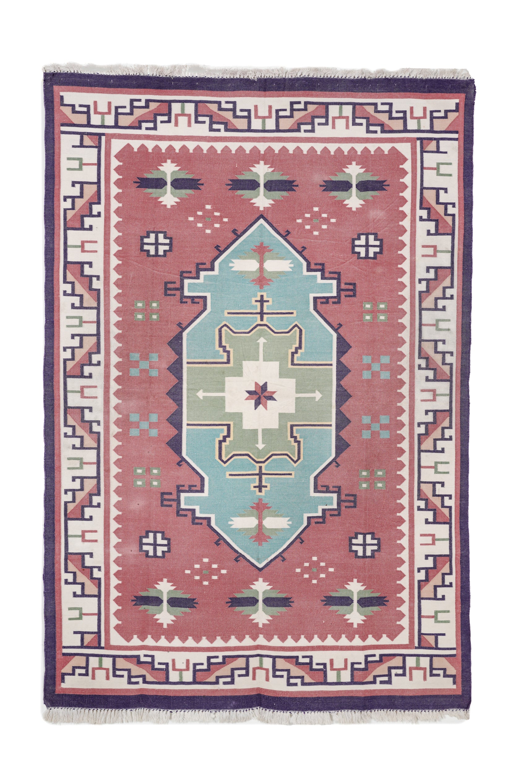 Vintage Indian Stonewashed Dari Kilim 7'7" x 5'2"
