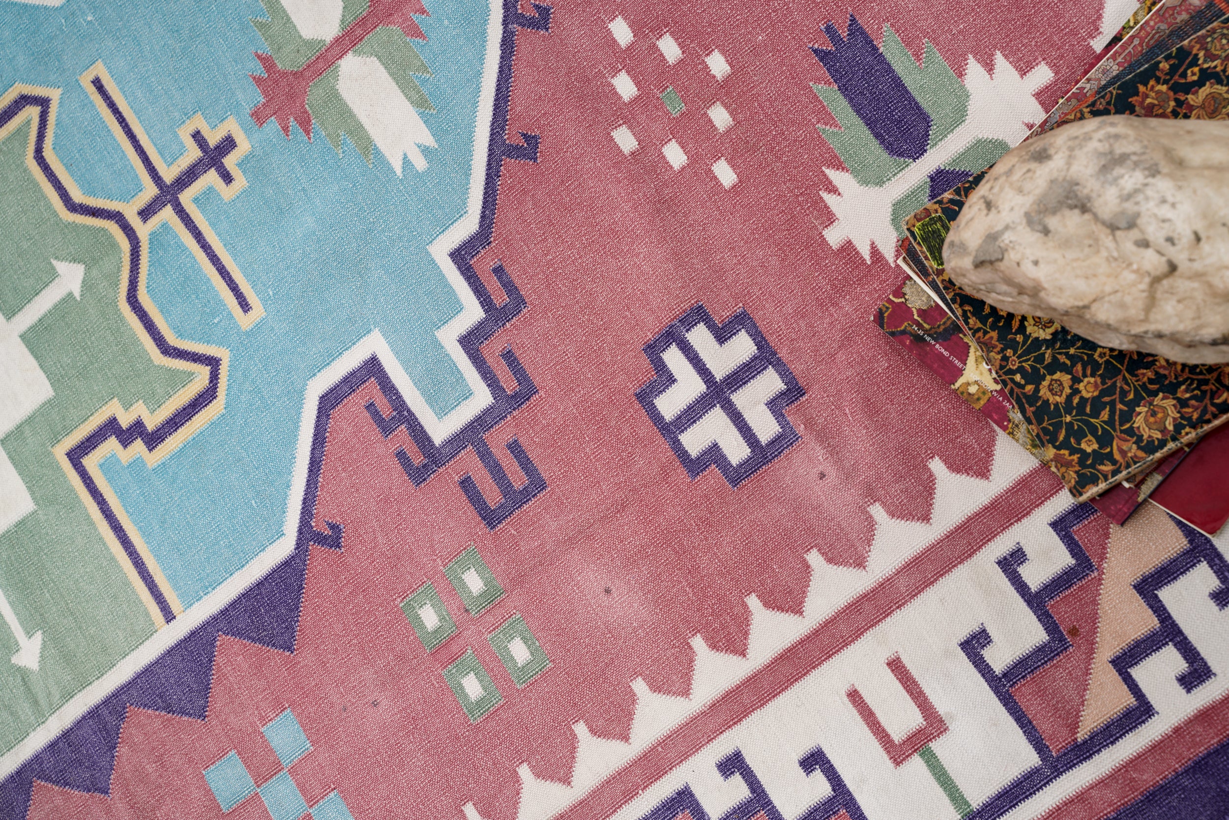 Vintage Indian Stonewashed Dari Kilim 7'7" x 5'2"