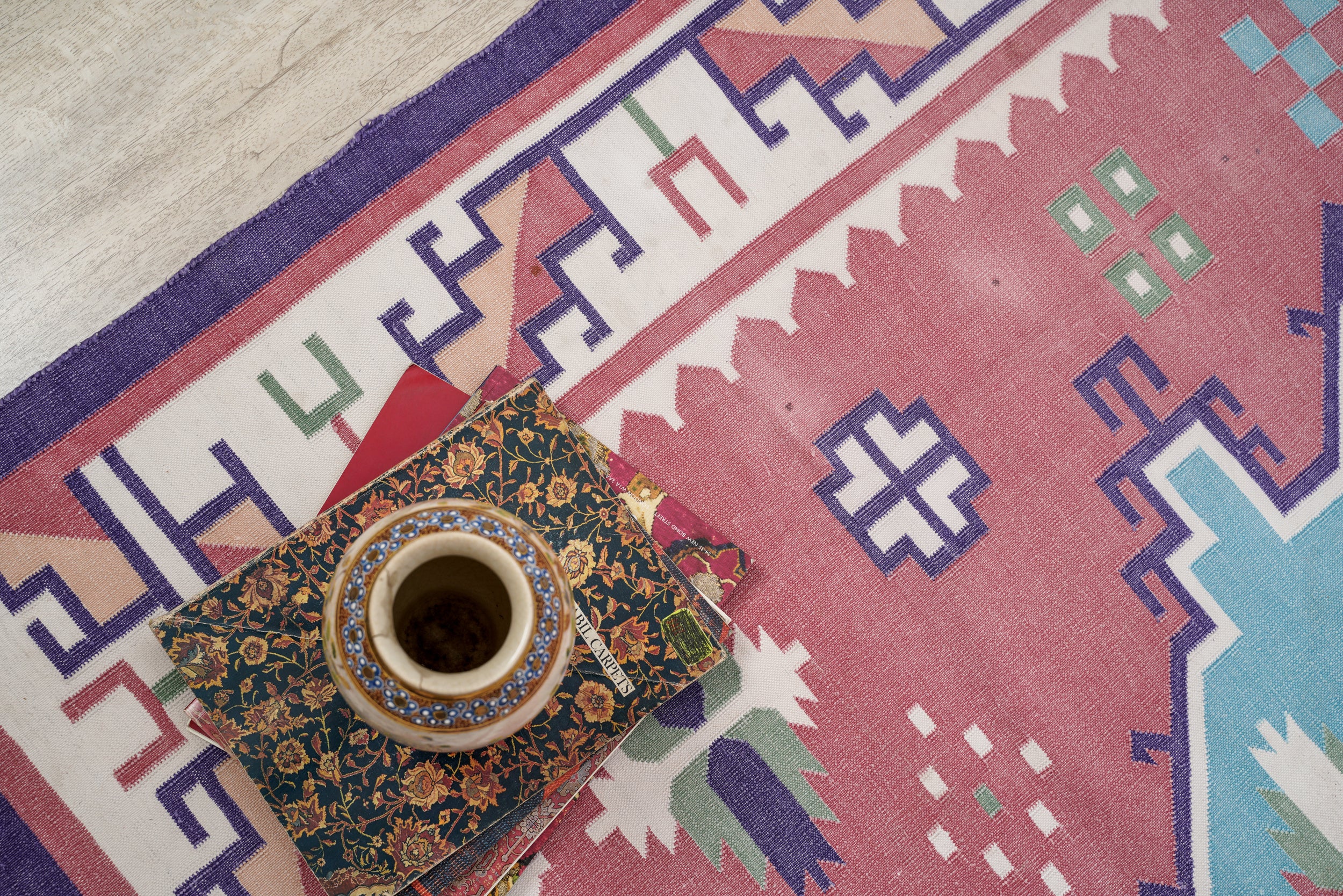 Vintage Indian Stonewashed Dari Kilim 7'7" x 5'2"