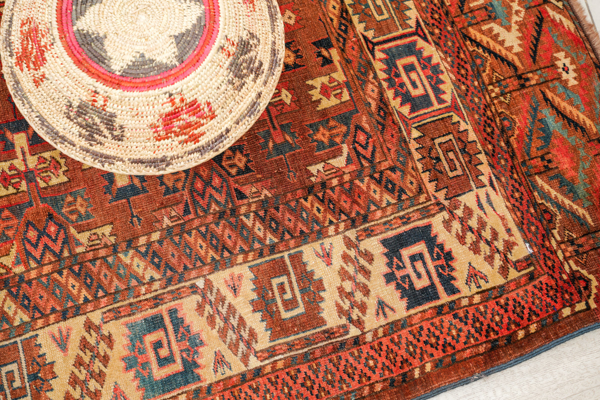 Antique Turkmen Yamud Rug 10'6" x 7'