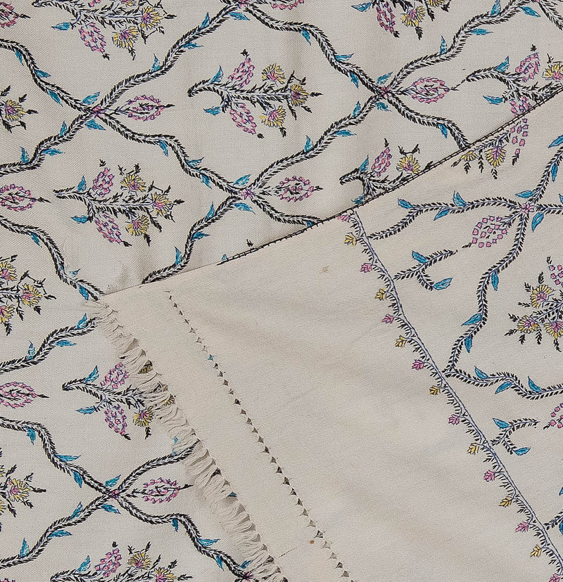 Vintage Kashmiri Textile Embroidery 6'3" x 3'