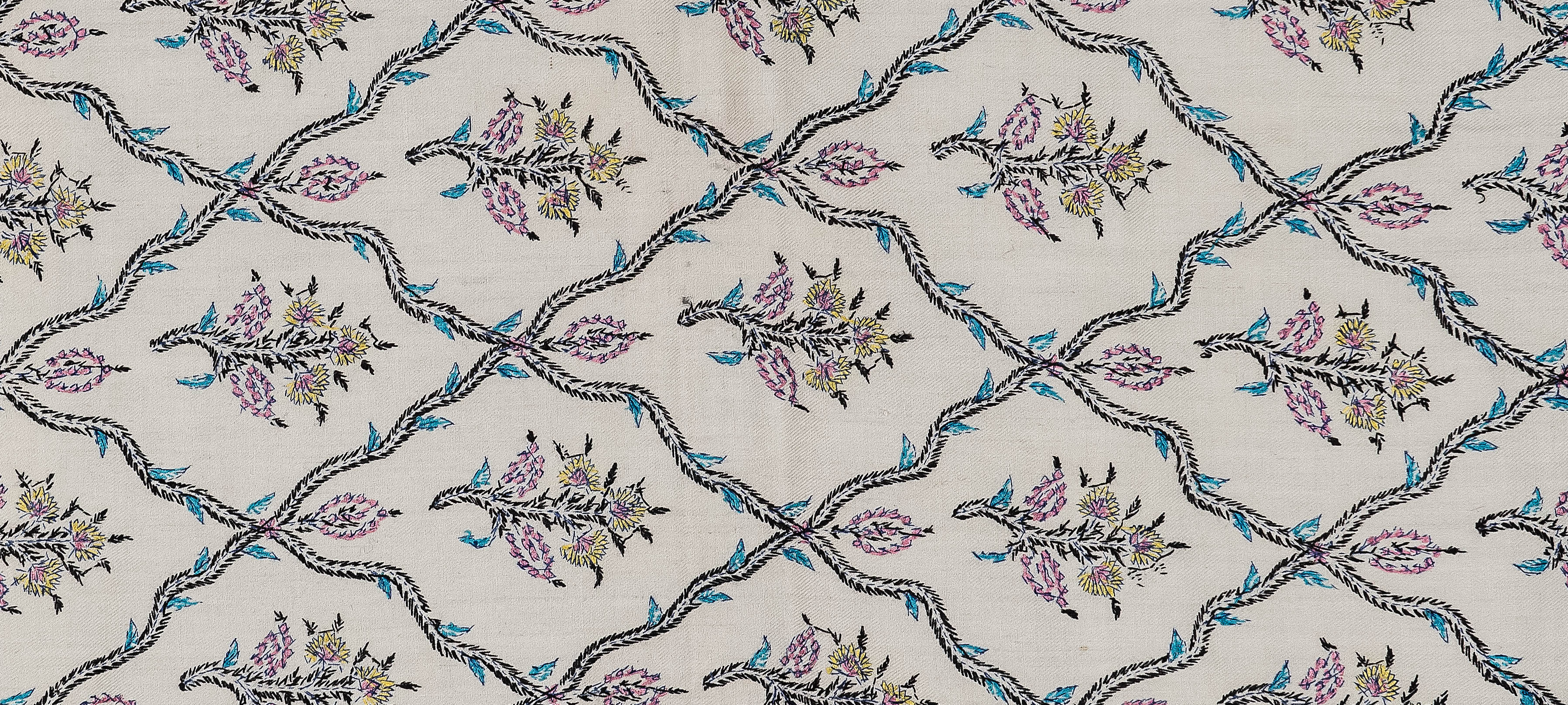 Vintage Kashmiri Textile Embroidery 6'3" x 3'
