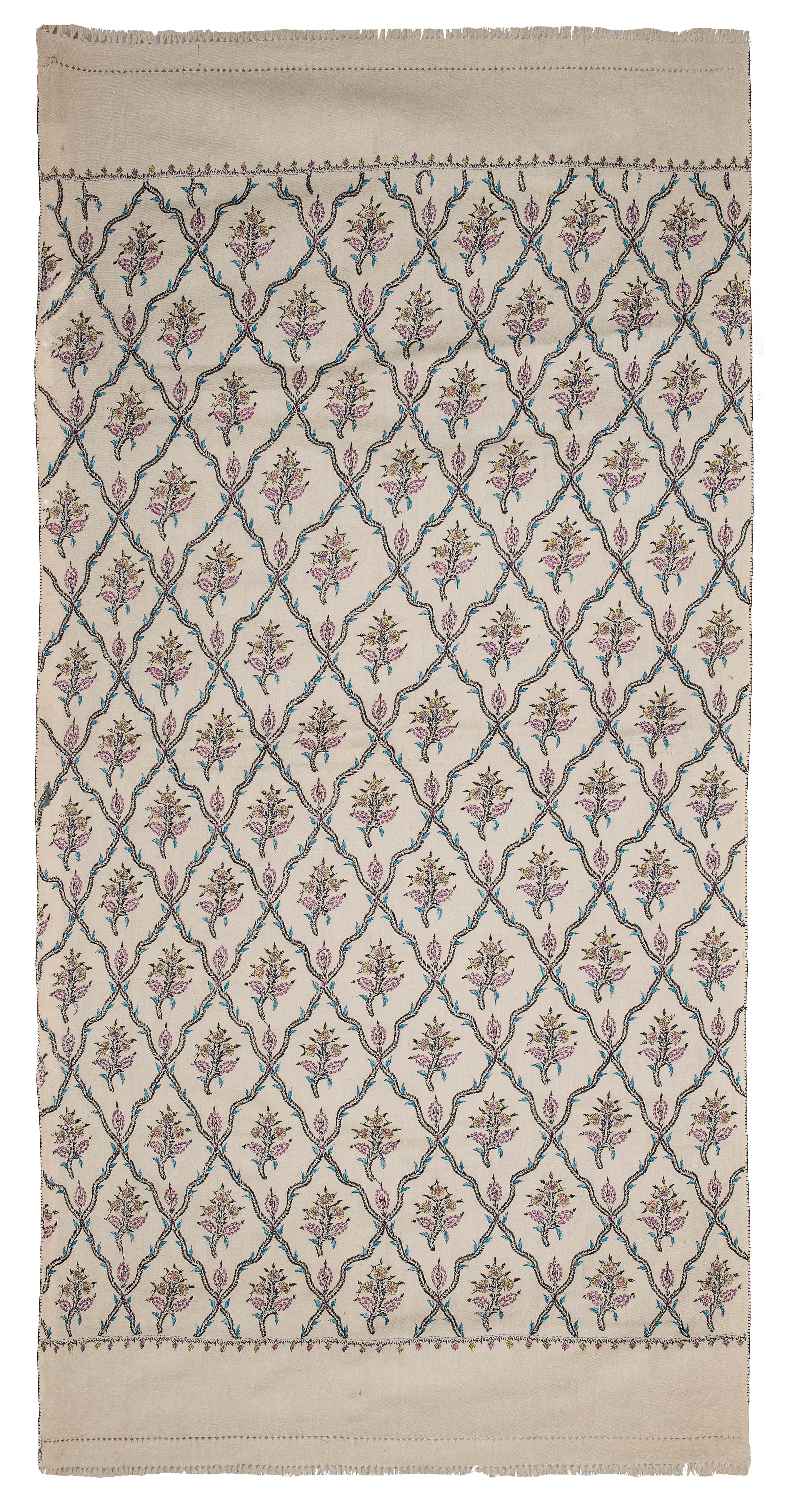 Vintage Kashmiri Textile Embroidery 6'3" x 3'