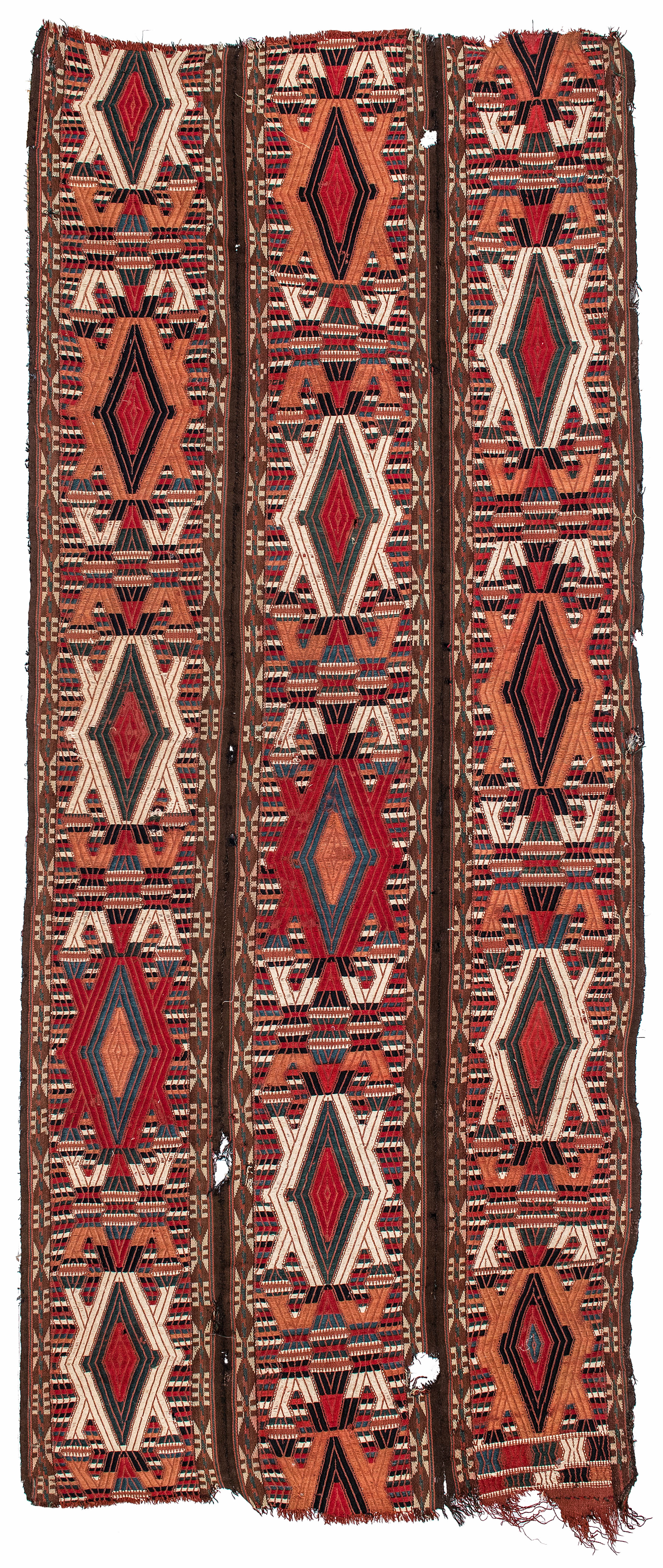 Antique Tekke Turkoman tent band Kilim 8'6" x 3'4"