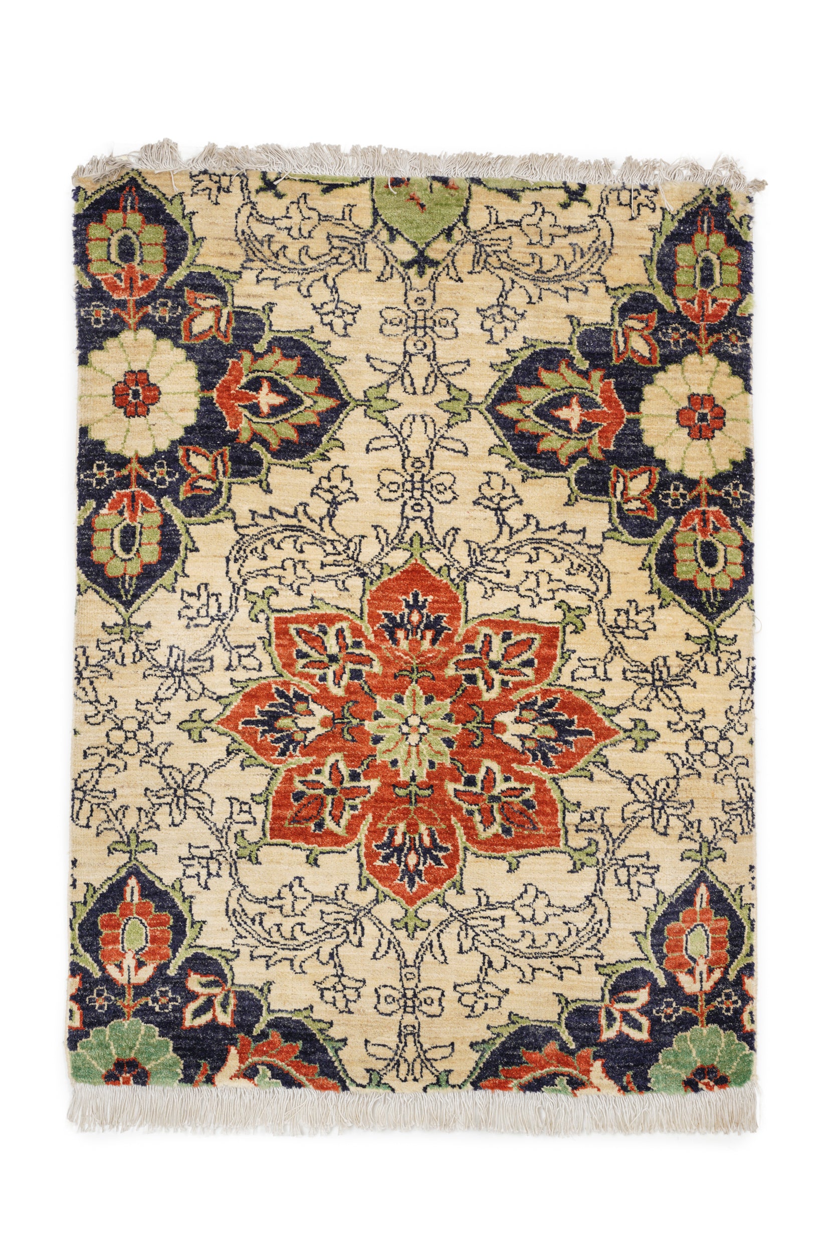Modern Afghan Tabriz Rug 4'2" x 3'1"