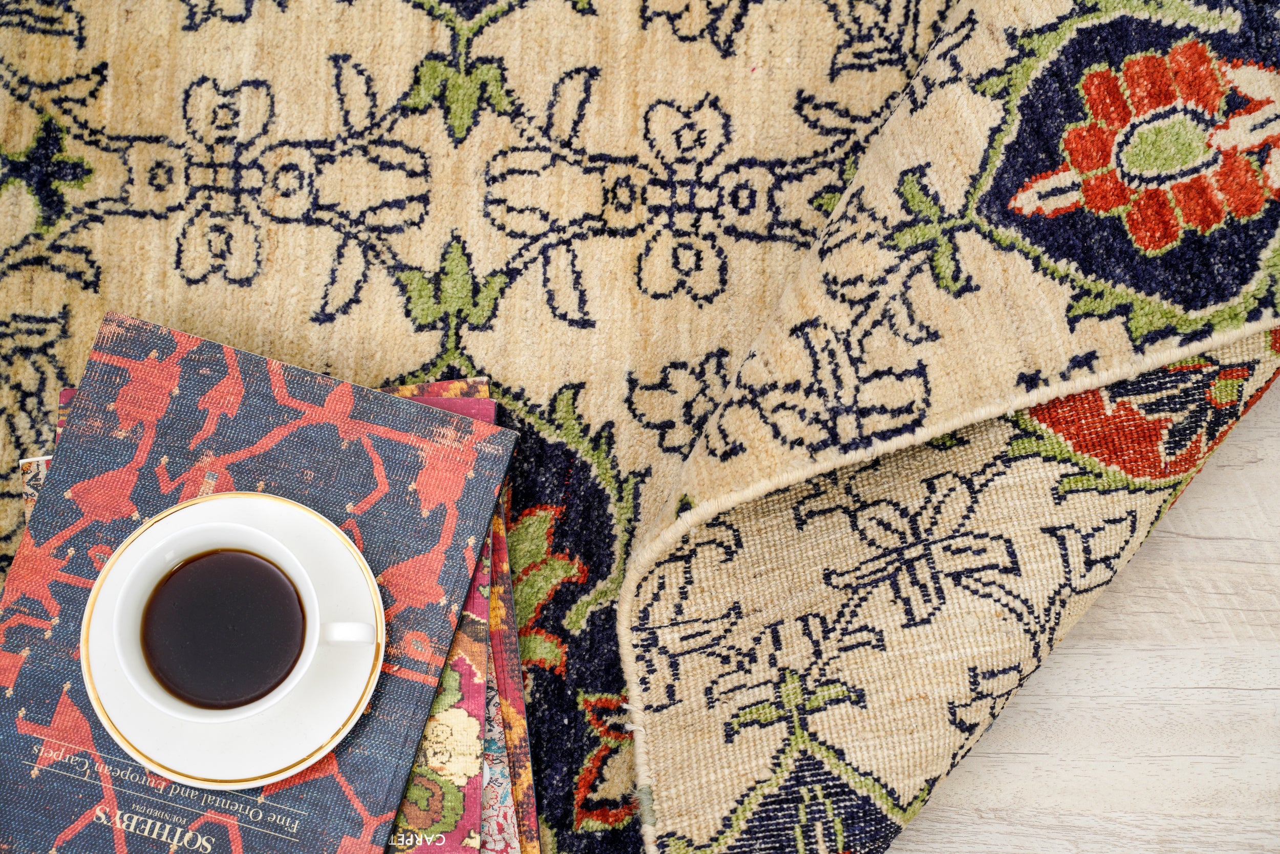 Modern Afghan Tabriz Rug 4'2" x 3'1"