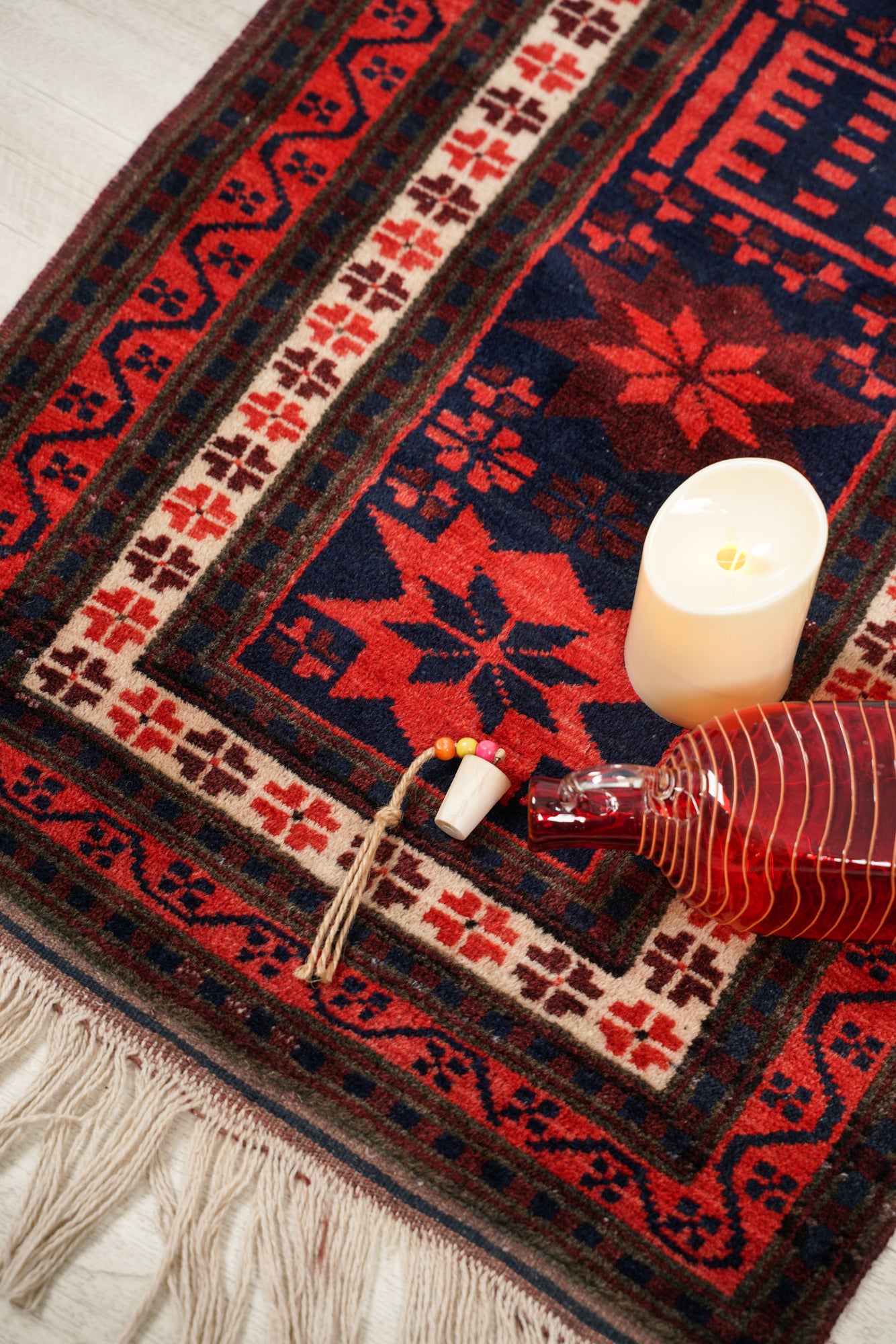 Vintage Turkish Yagcibedir Tribal Rug 3'7" x 1'10"