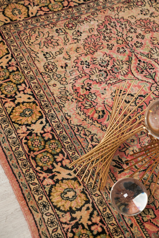 Vintage Natural Silk Kashmiri Rug 4'9" x 3'