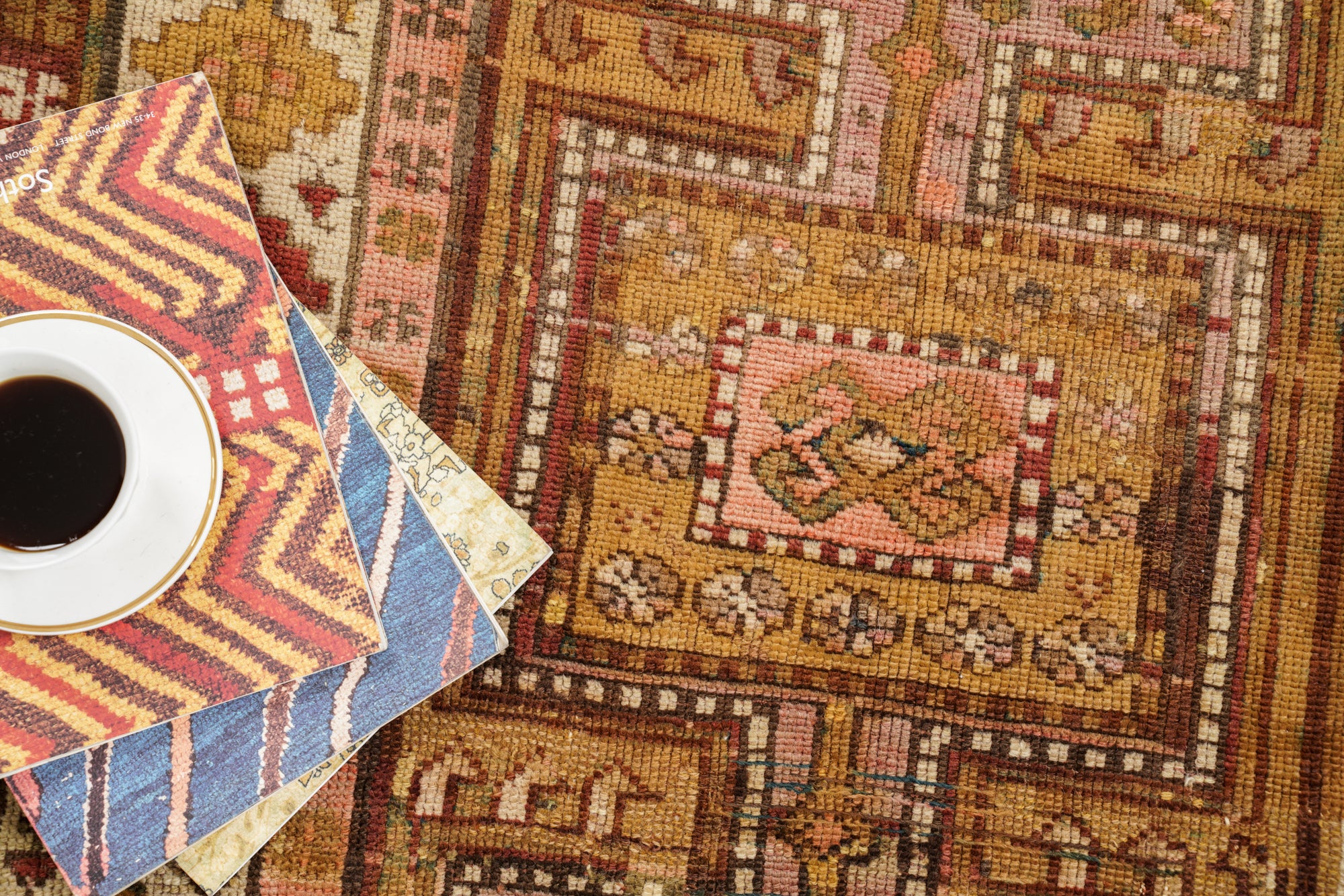 Antique Caucasian Kazak Hallway Rug 10'4" x 3'8"