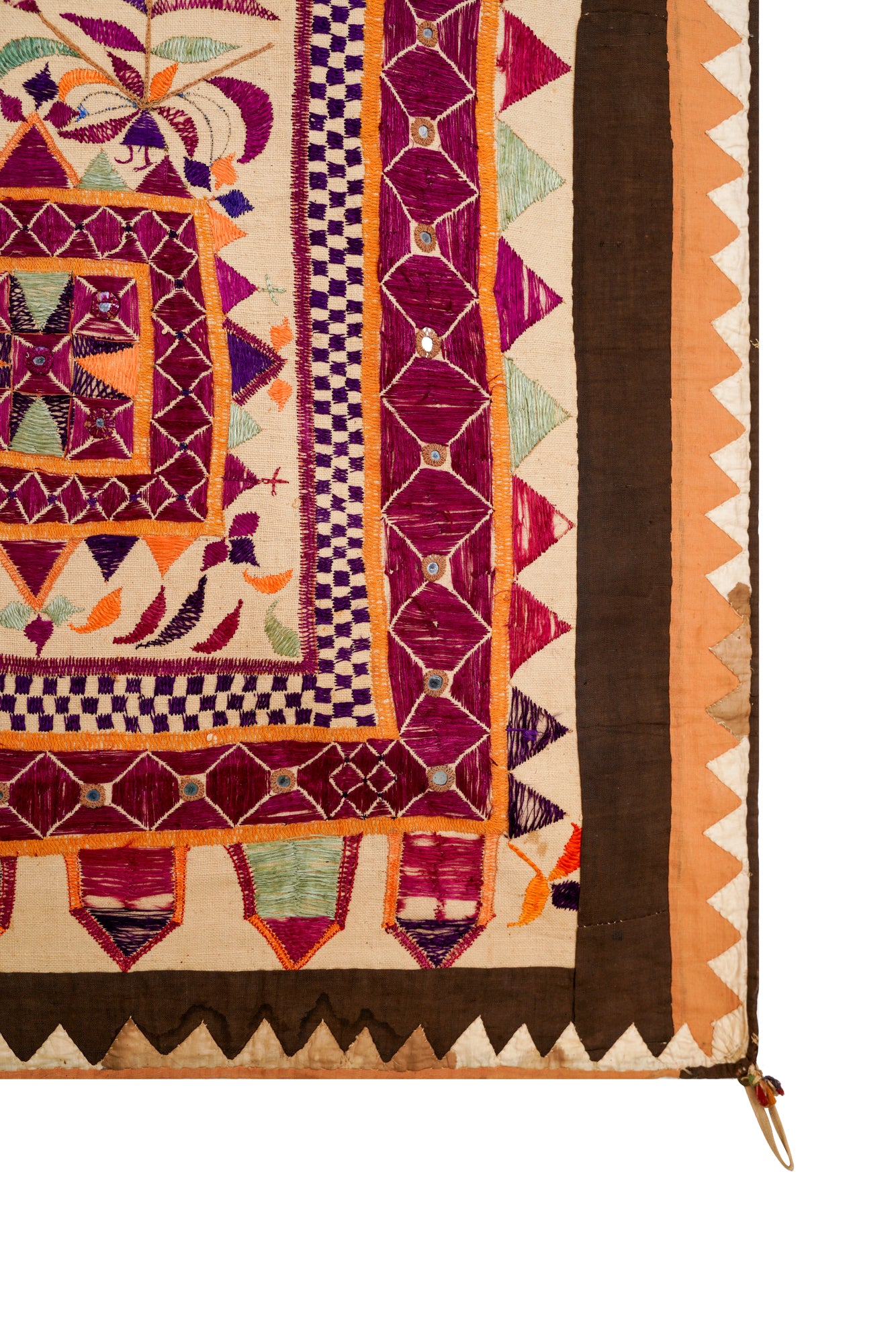 Vintage Indian Phulkari Textile 5'6"x 3'9"