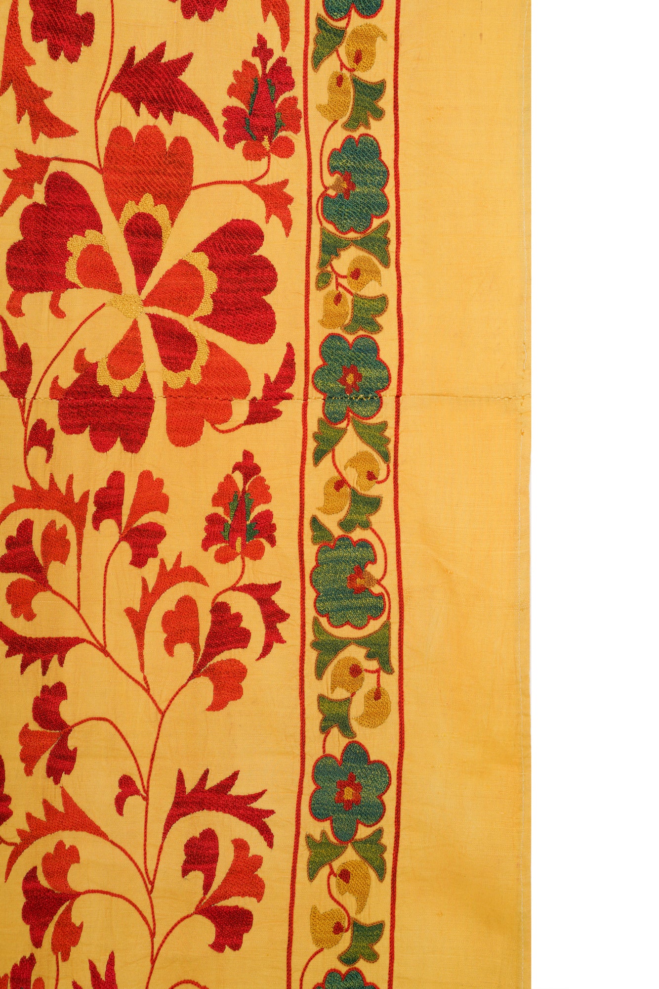 Vintage Suzani Silk Hand Embroidery 8'6" x 7'4"