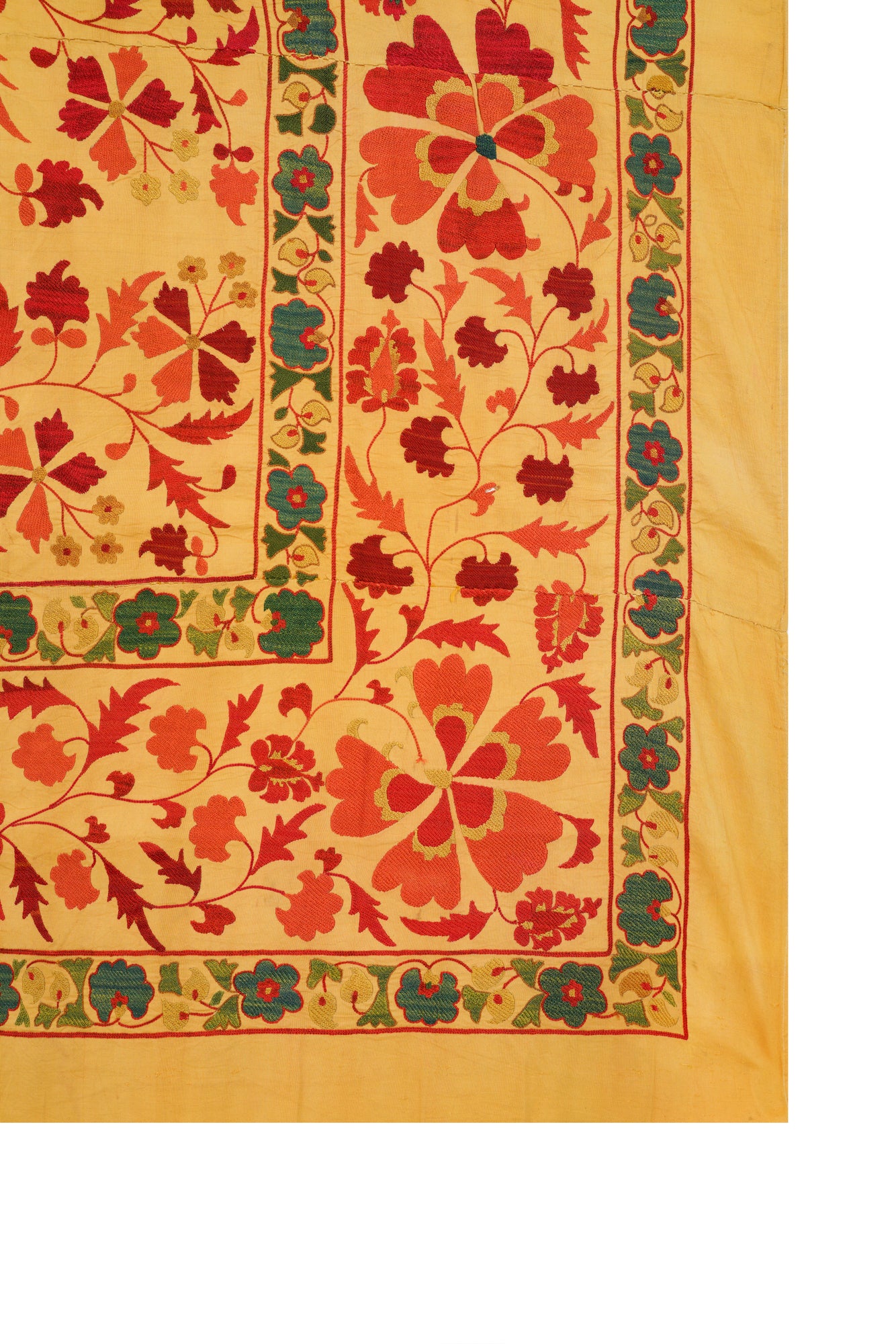 Vintage Suzani Silk Hand Embroidery 8'6" x 7'4"