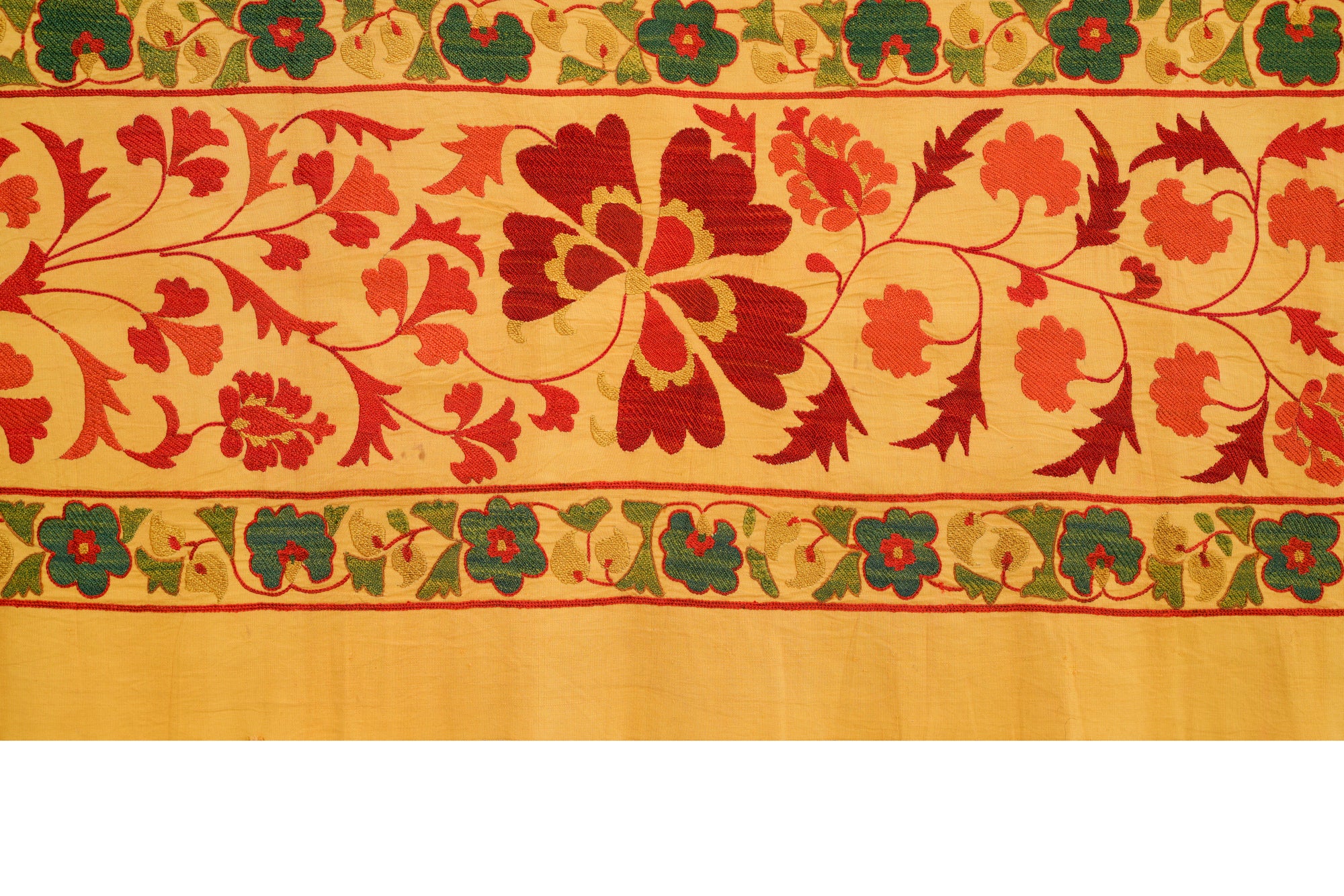 Vintage Suzani Silk Hand Embroidery 8'6" x 7'4"