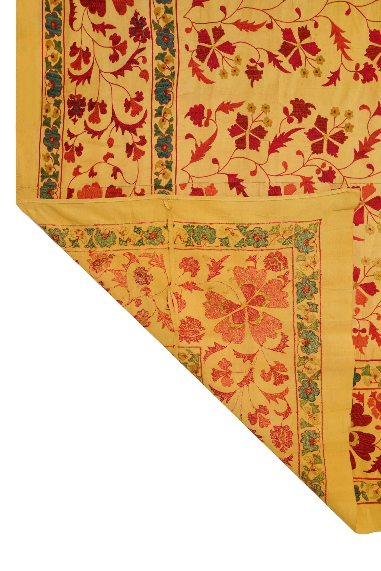 Vintage Suzani Silk Hand Embroidery 8'6" x 7'4"