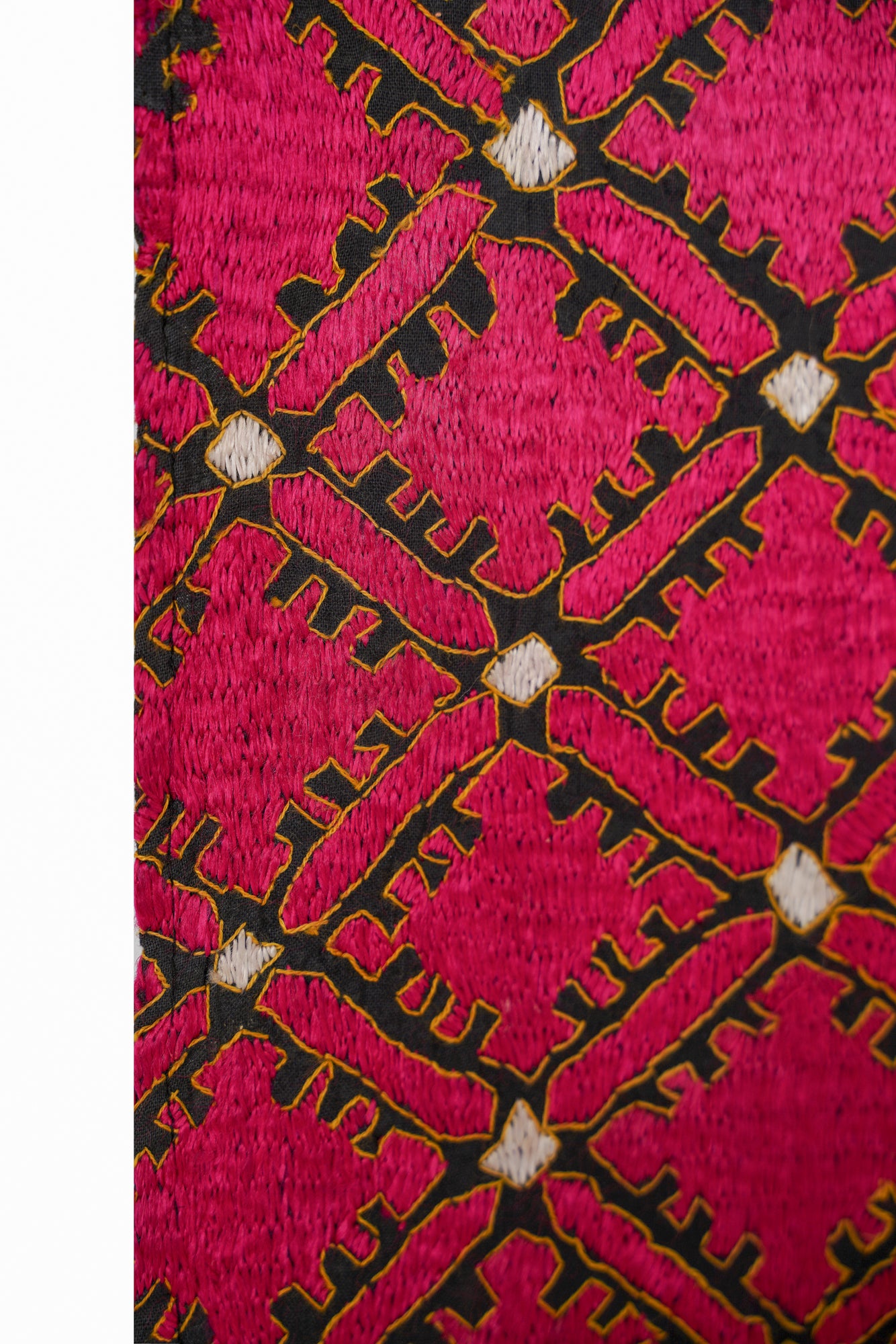 Vintage Silk Swati Textile Hand Embroidery 5'10" x 1'1"