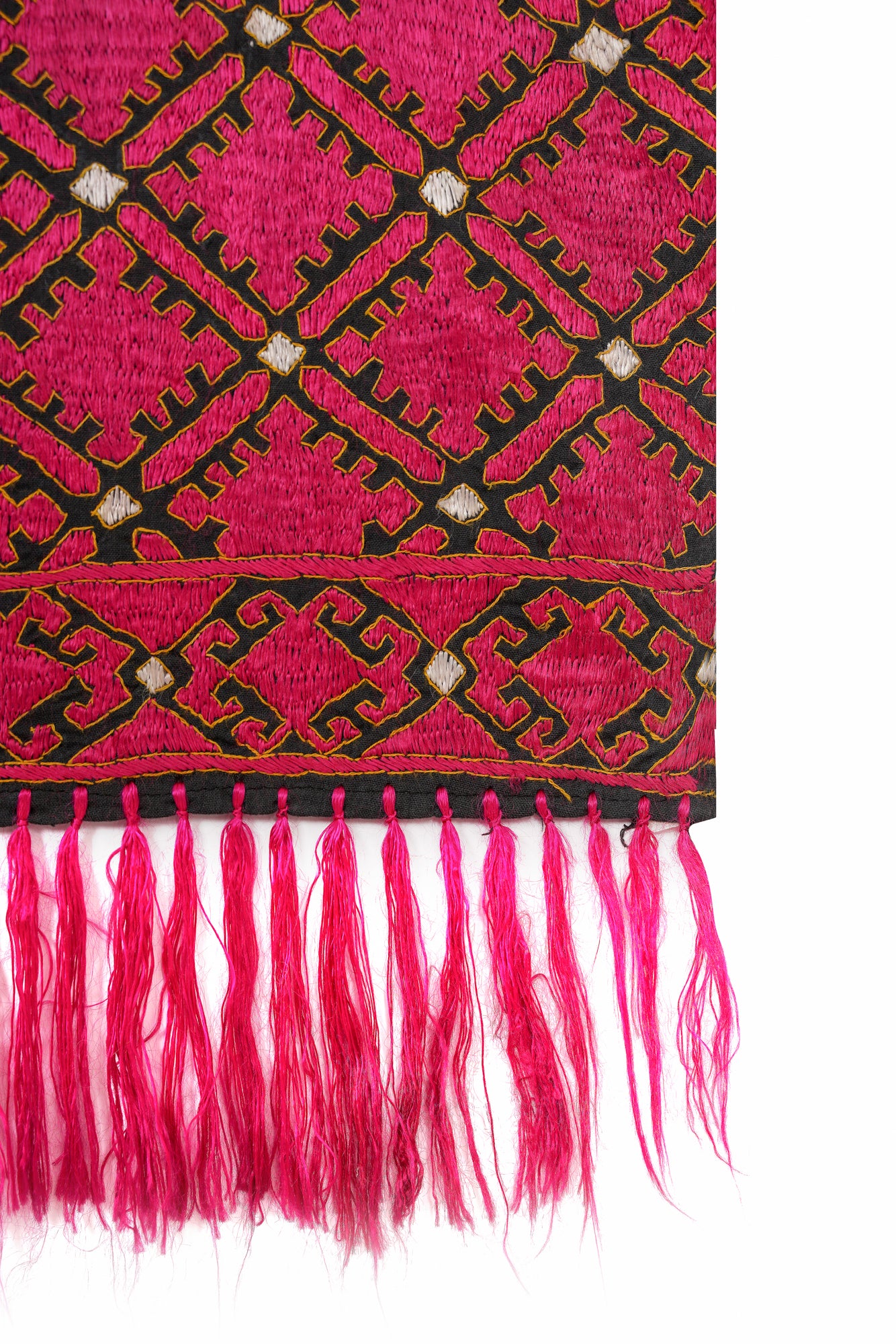 Vintage Silk Swati Textile Hand Embroidery 5'10" x 1'1"