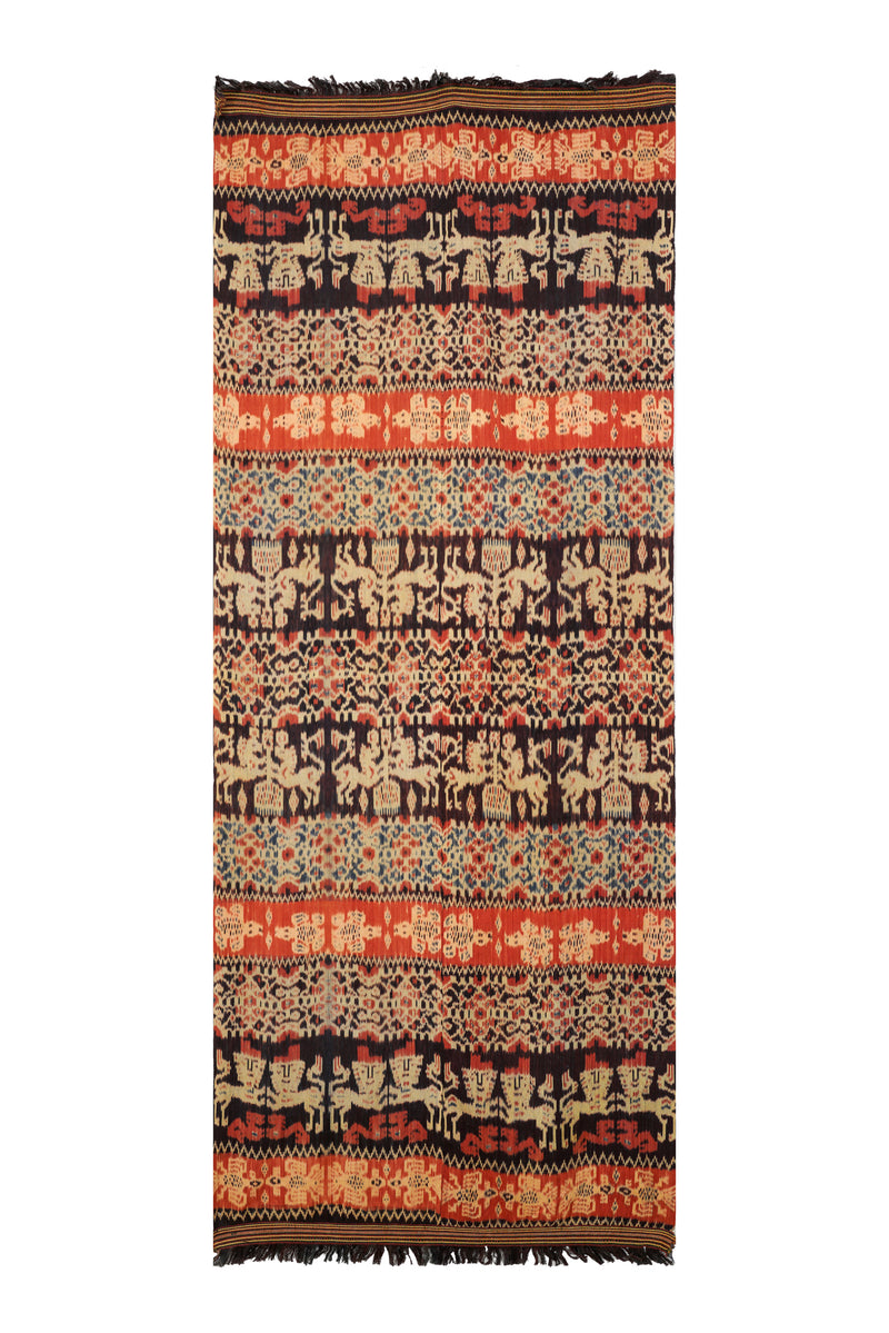 Vintage Indonesian Ikat Textile 7'10" x 3'