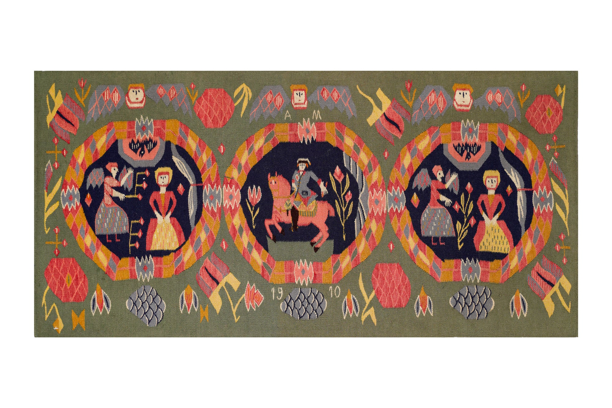 Antique Scandinavian Tapestry (The Annunciation) 3'3" x 1'6"