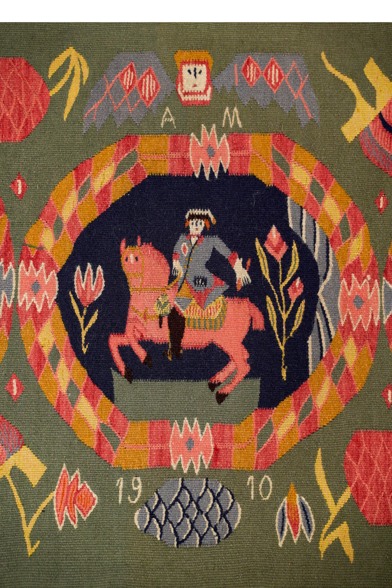 Antique Scandinavian Tapestry (The Annunciation) 3'3" x 1'6"