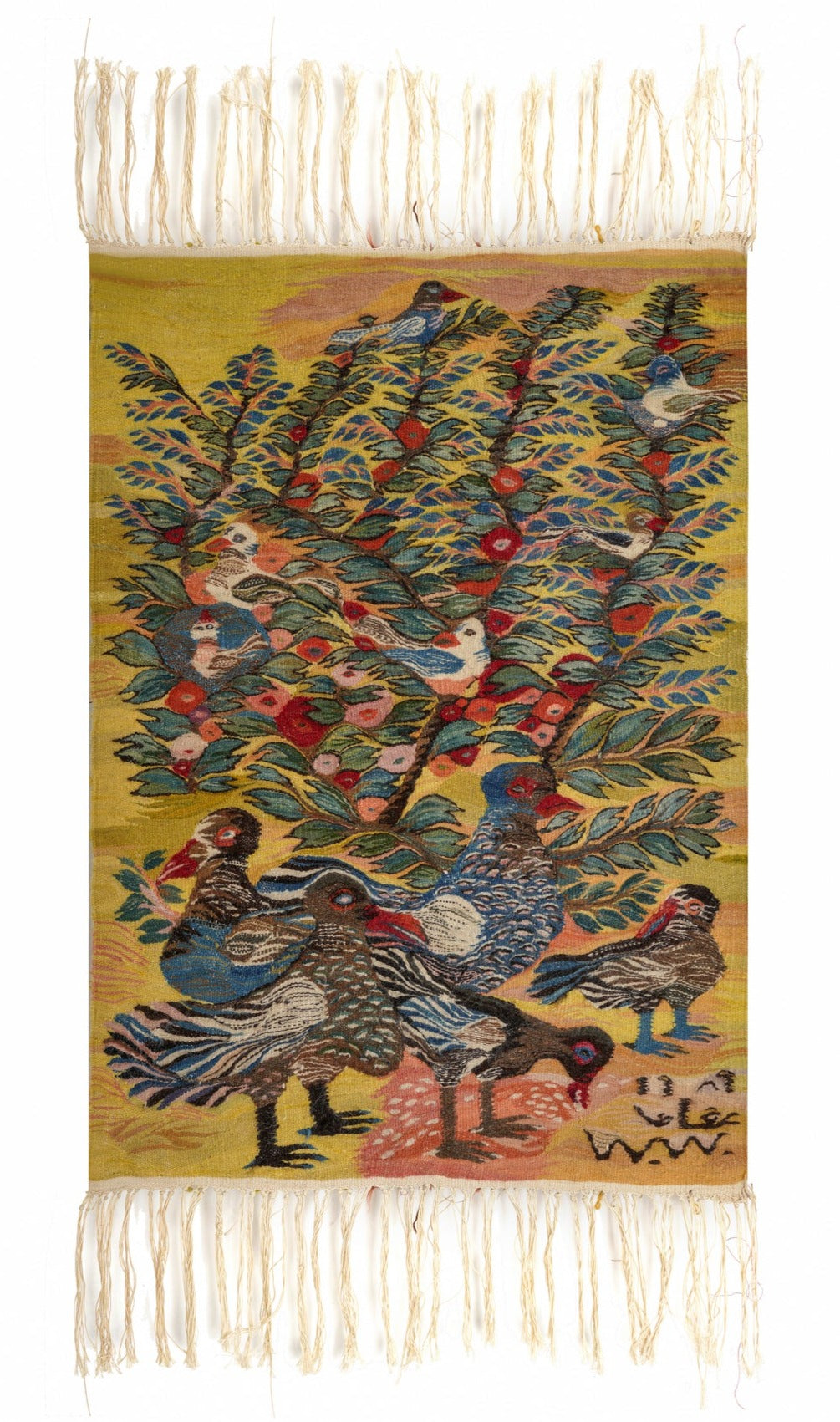 Vintage Naturalistic Egyptian Tapestry (Wissa Wassef) 2'10" x 2'