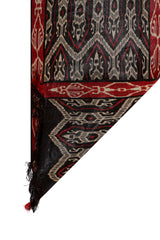 Vintage Indonesian Bamboo silk Ikat textile 3'7" x 1'2"
