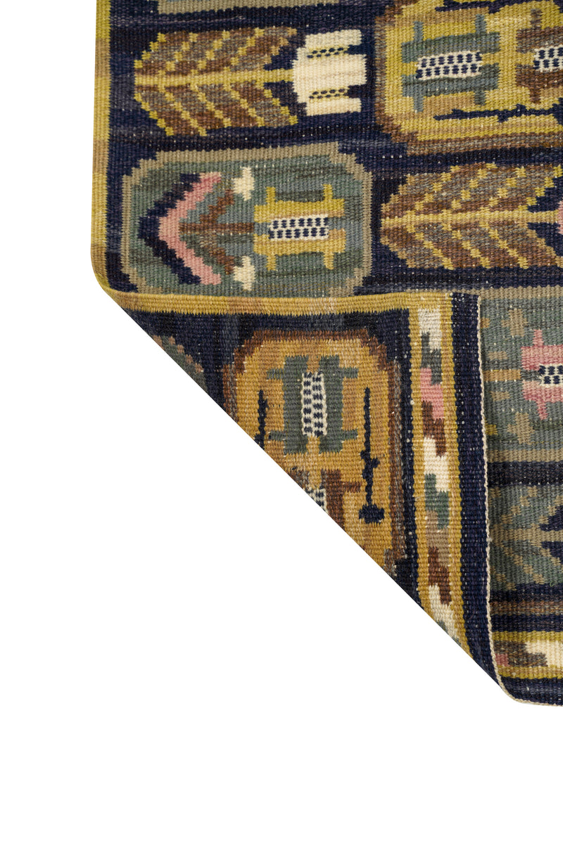 Antique Swedish Flat Weave Tapestry by Marta Maas Fjetterstrom (The Medallions) 2'10" x 1'3"