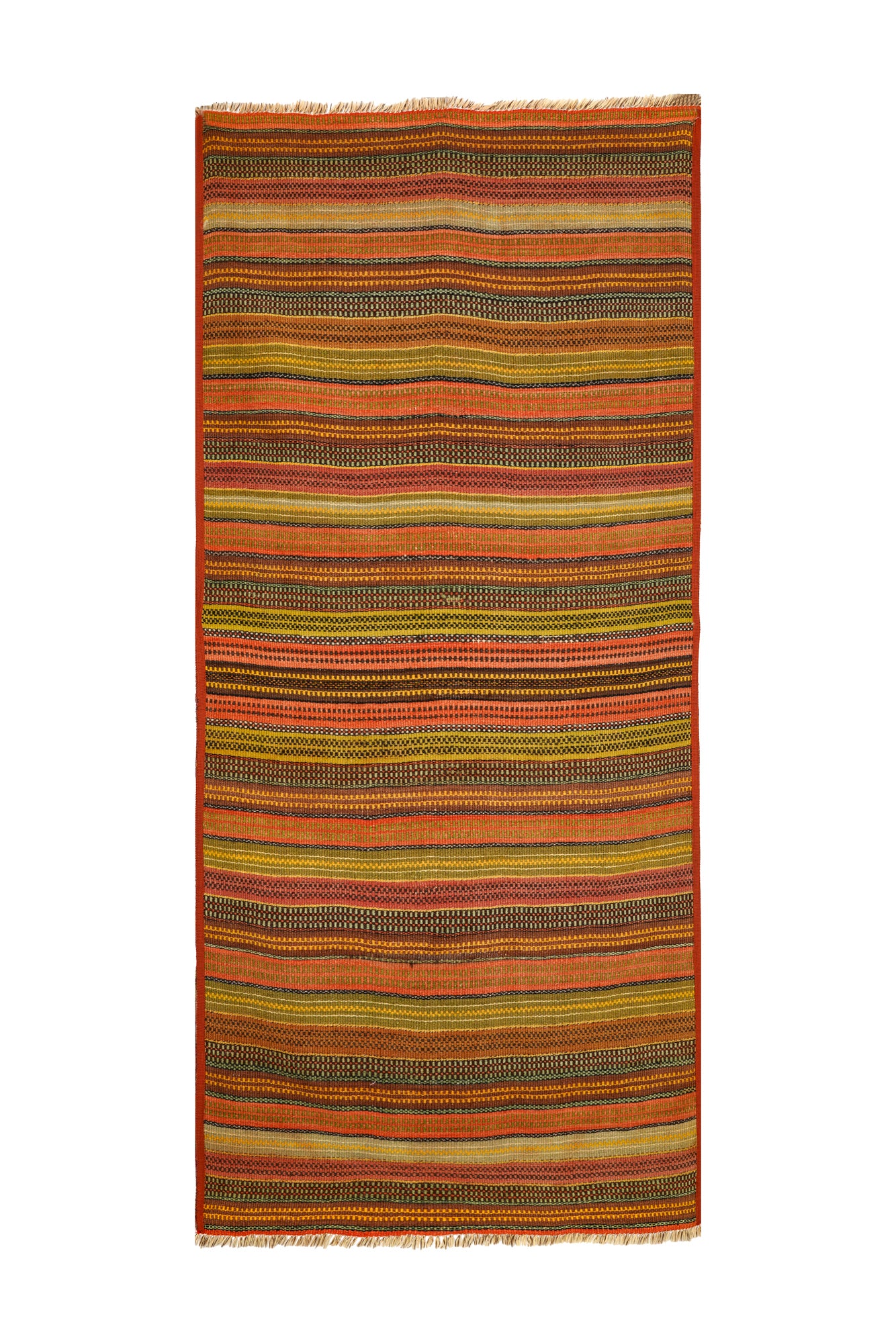 Antique Norwegian Krokbragd Coverlet Textile 6'9" x 3'1"