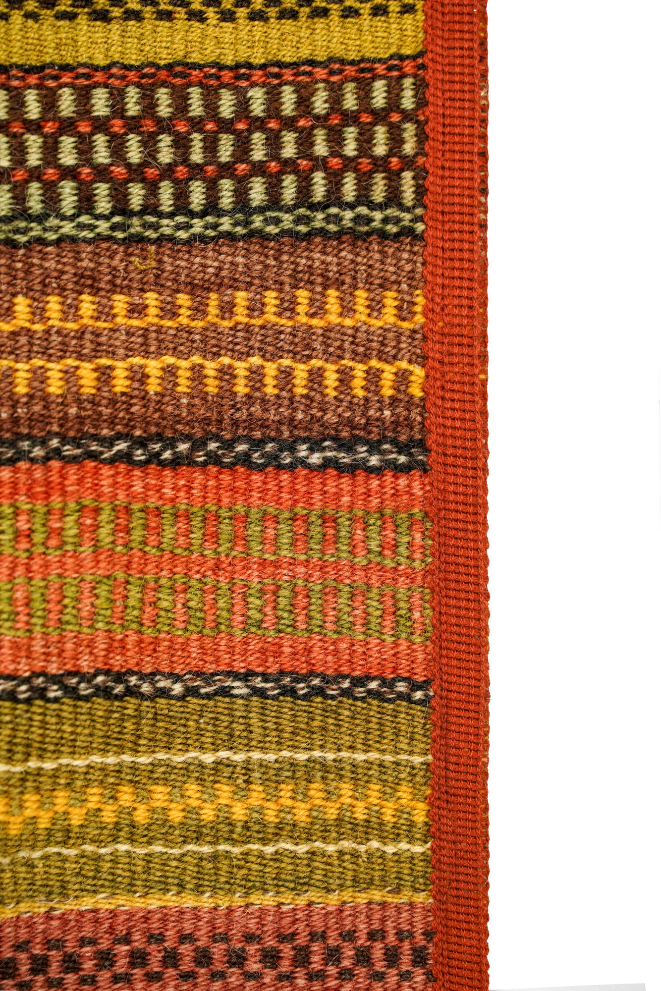 Antique Norwegian Krokbragd Coverlet Textile 6'9" x 3'1"