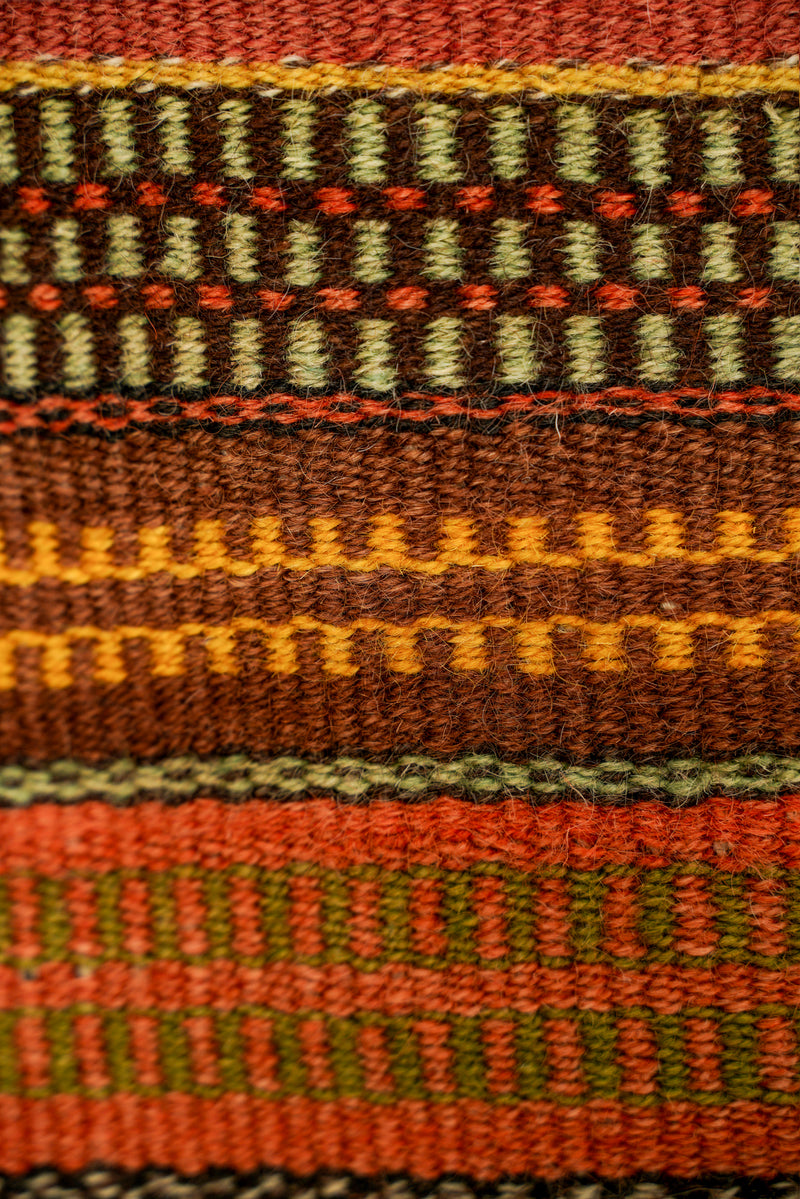 Antique Norwegian Krokbragd Coverlet Textile 6'9" x 3'1"