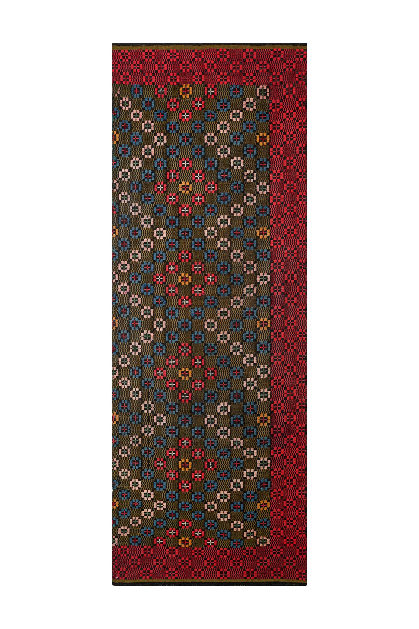 Antique Scandinavian Embroidery 5'6" x 2'