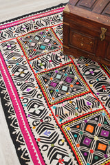 Vintage Sindhi Patchwork Embroidery Textile 7'4" x 4'5"