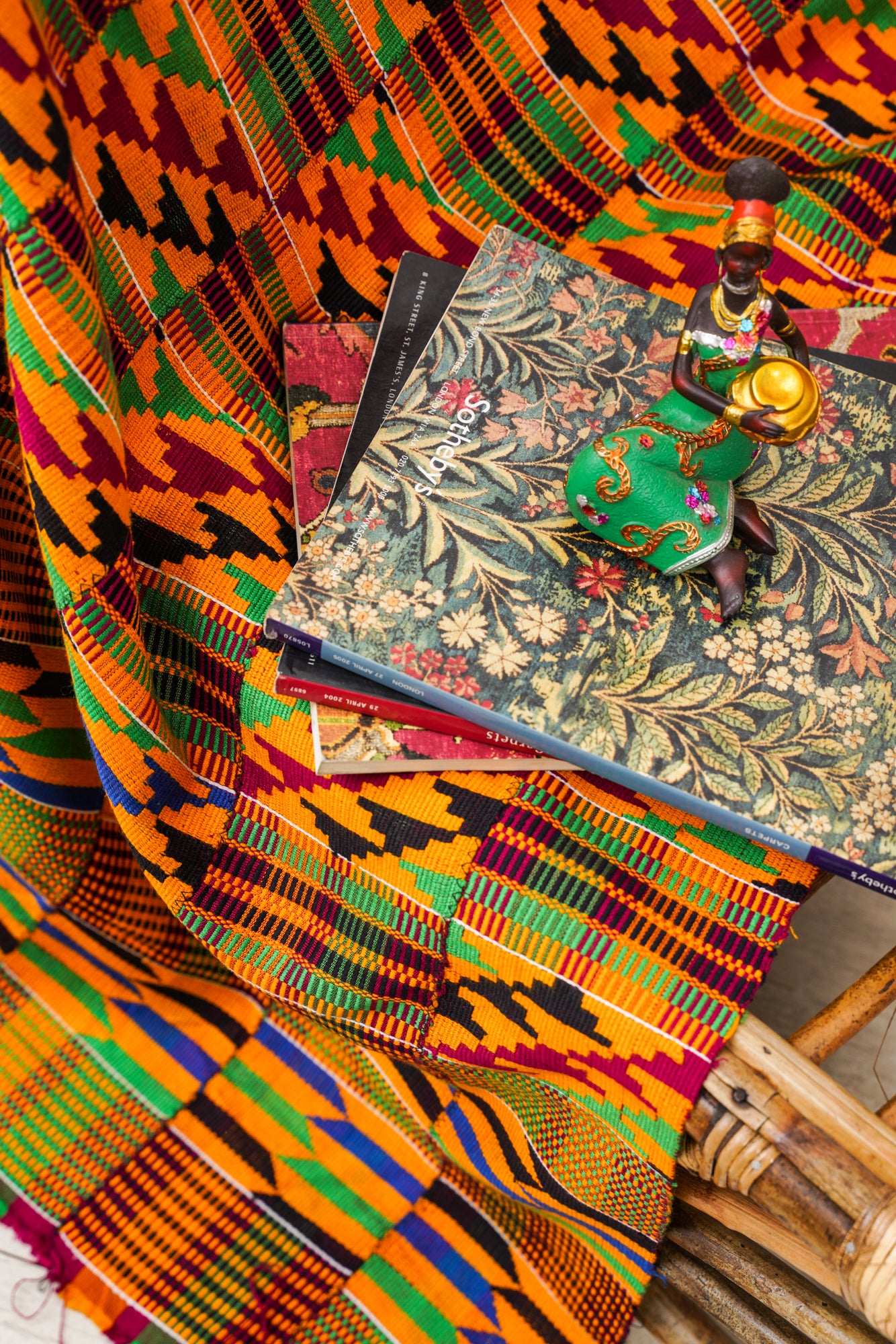 Vintage African Kente Textile 5'3" x 3'6"