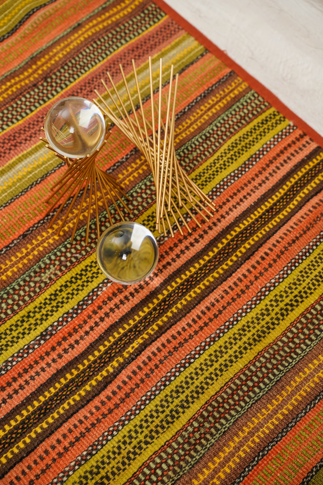 Antique Norwegian Krokbragd Coverlet Textile 6'9" x 3'1"