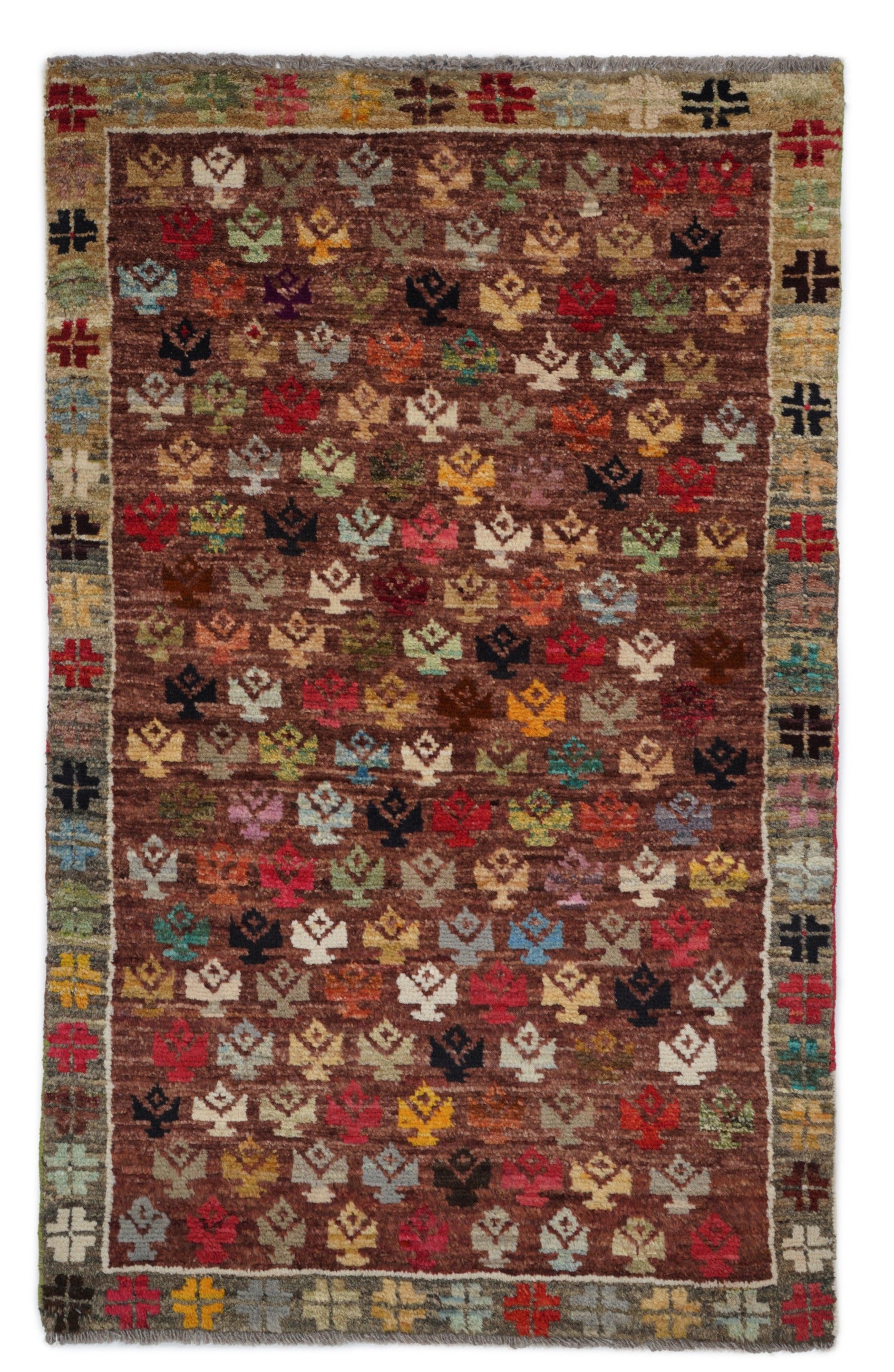 Vintage Afghan Tribal Rug 4'5" x 2'9"