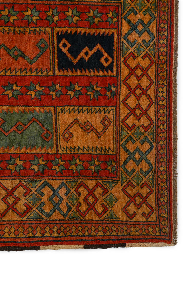 Modern Kazak Hallway Runner Rug 10'10" x 3'