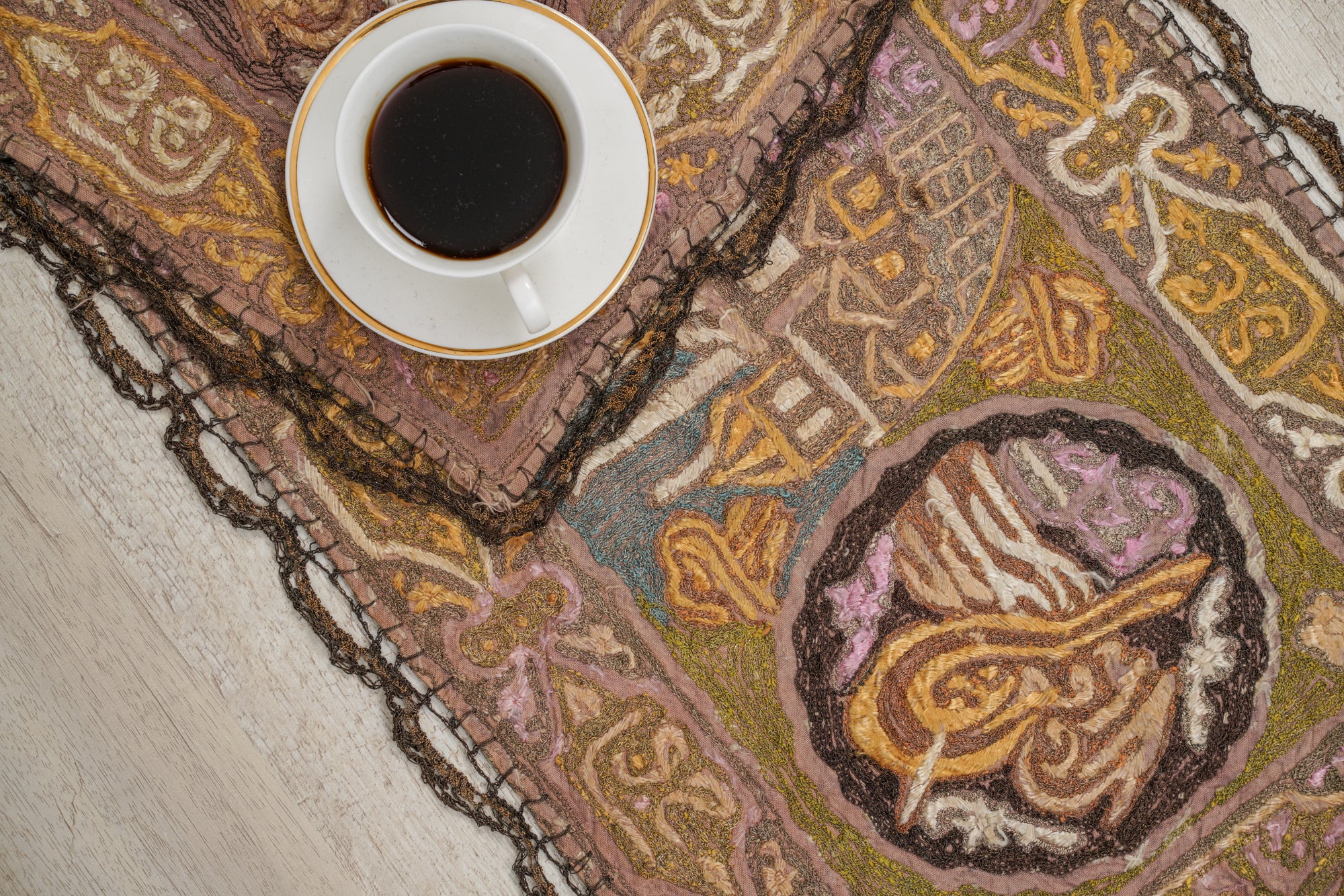 Antique Ottoman Embroidery 2'1" x 1'2"