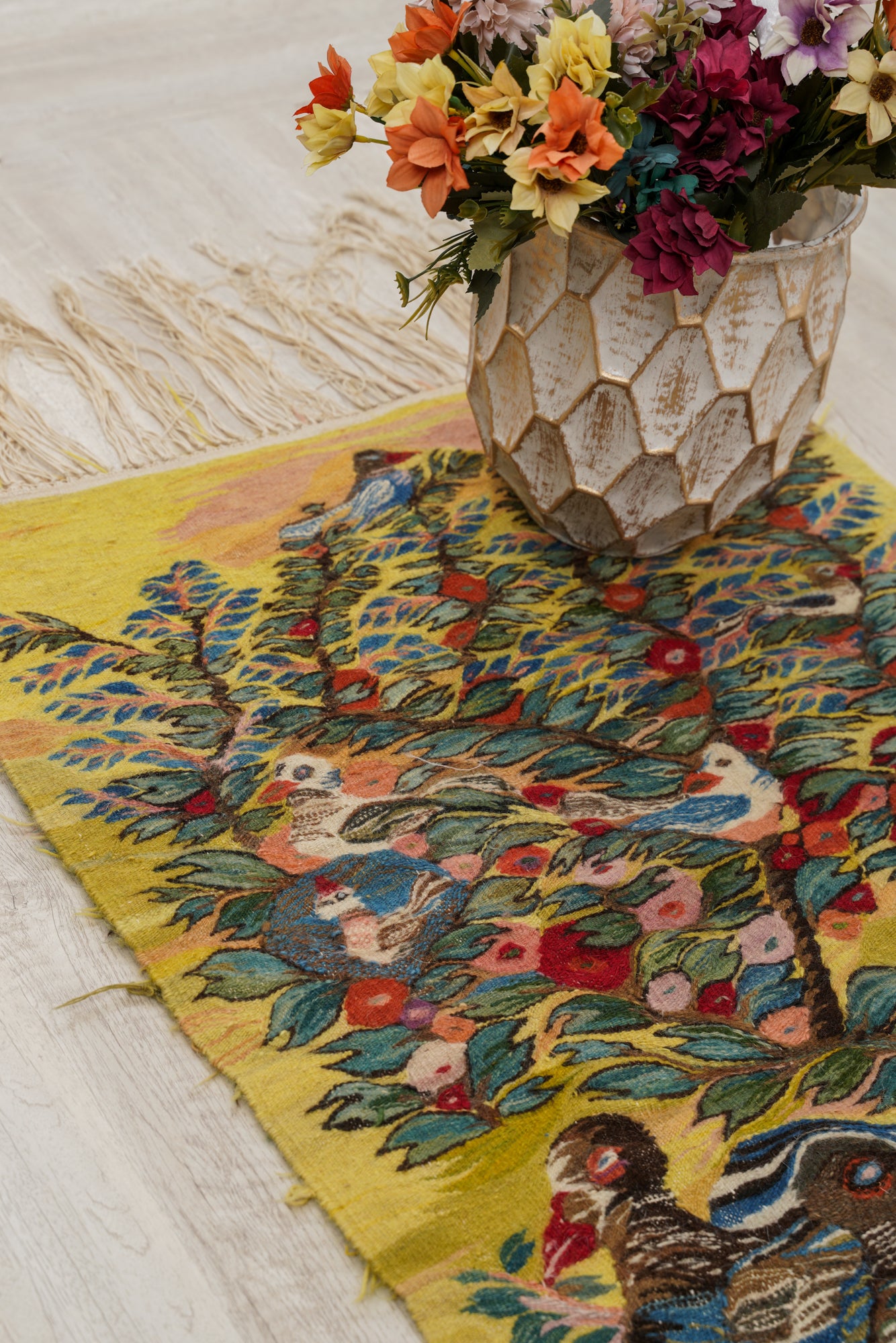 Vintage Naturalistic Egyptian Tapestry (Wissa Wassef) 2'10" x 2'