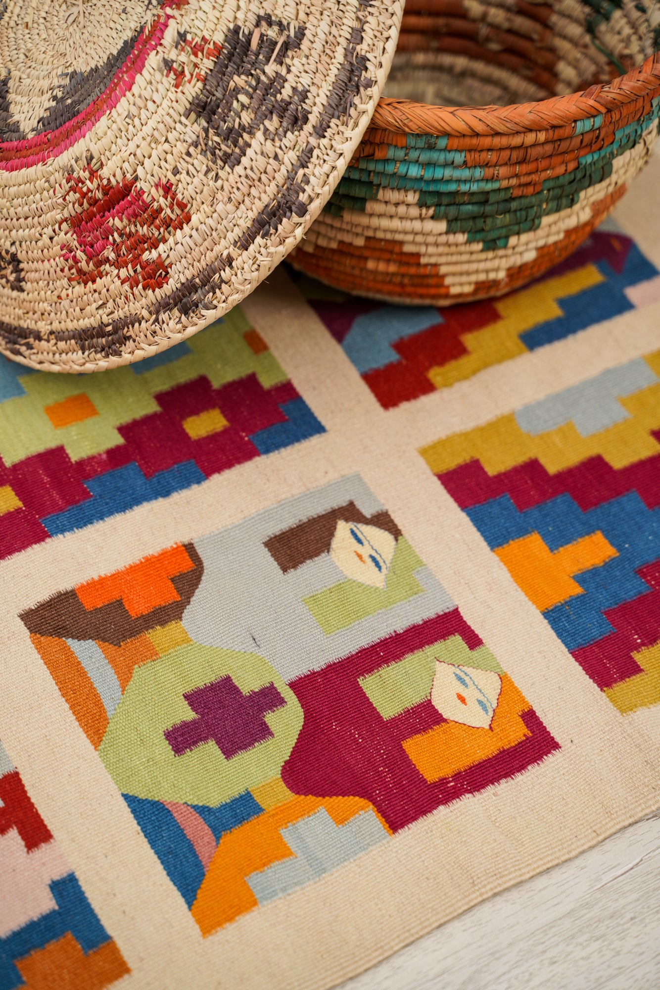 Vintage Tunisian Gufsa Kilim 3'4" x 1'8"