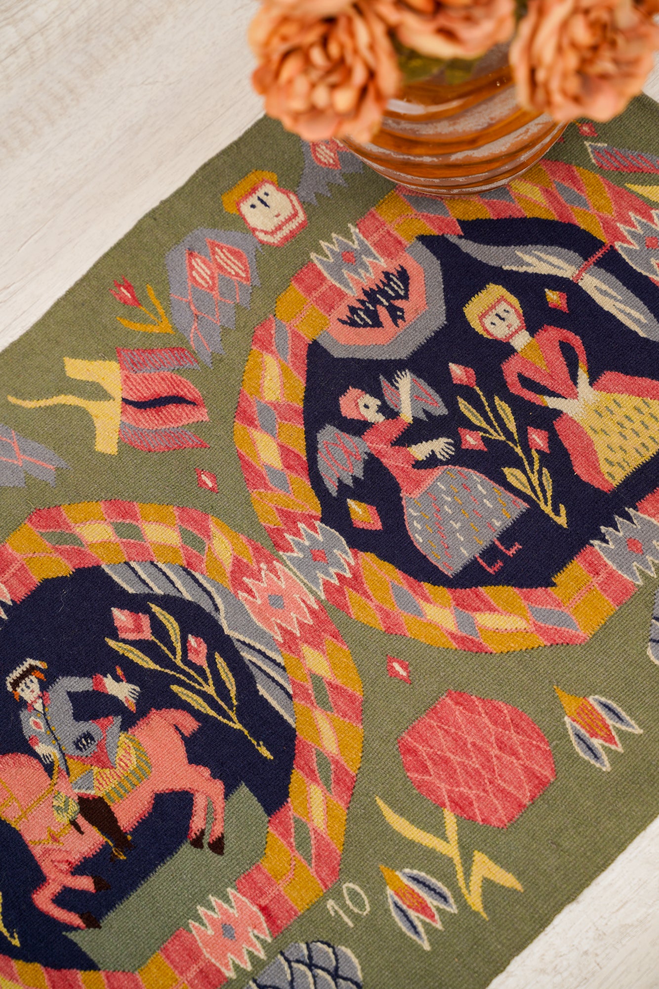 Antique Scandinavian Tapestry (The Annunciation) 3'3" x 1'6"