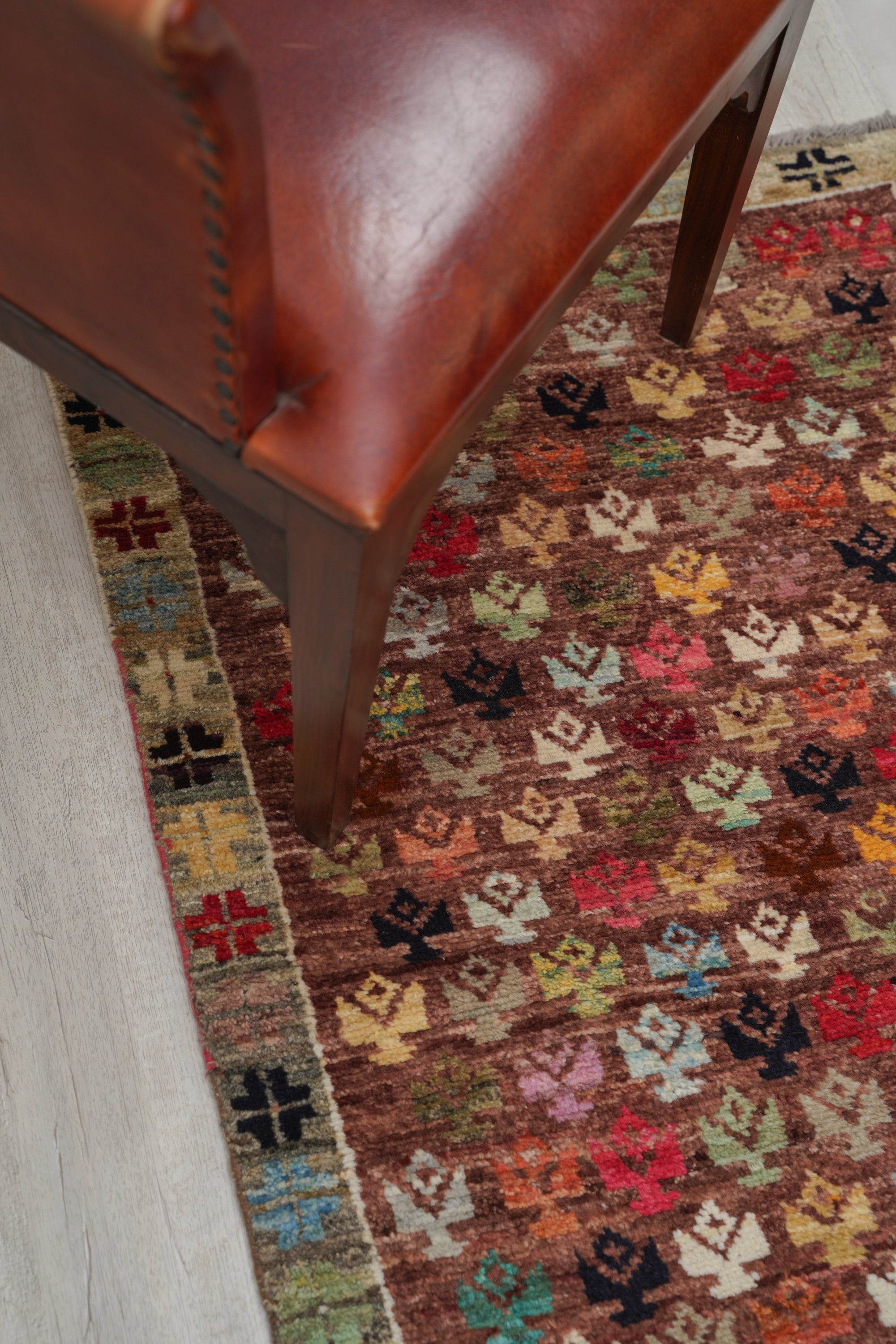 Vintage Afghan Tribal Rug 4'5" x 2'9"