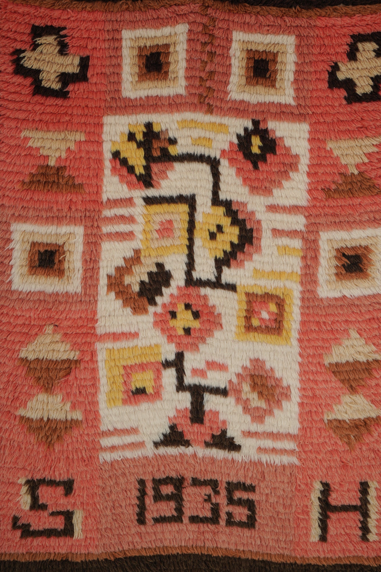Antique Scandinavian Rya Rug 3' x 2'2"