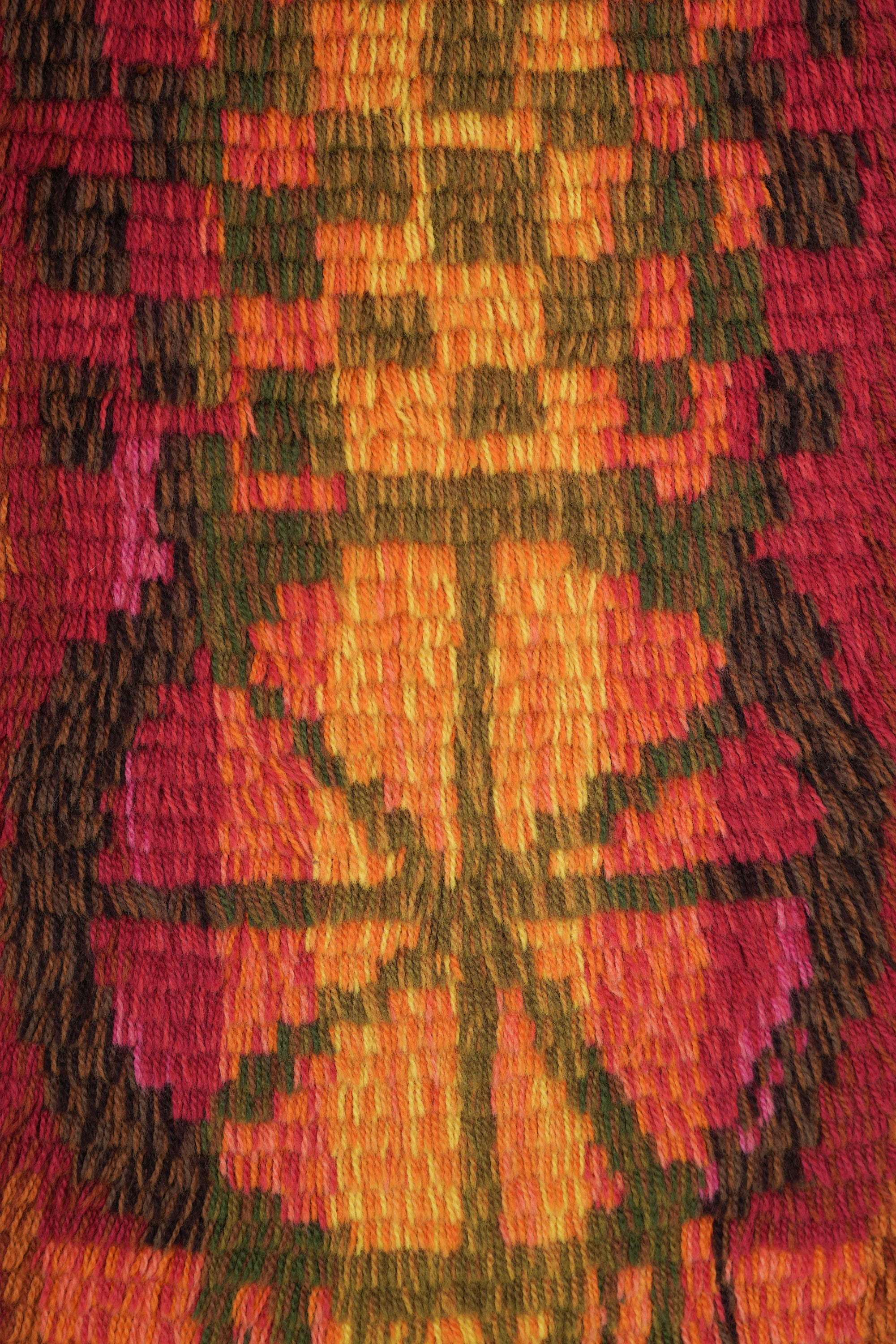 Vintage Scandinavian Rya Rug 4' x 1'7"