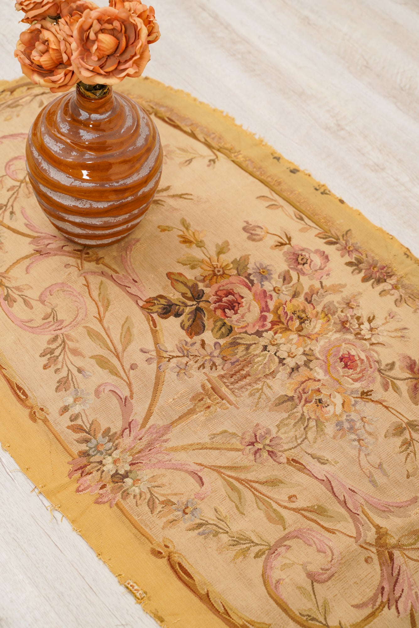 Antique French Aubusson Tapestry 4' x 2'