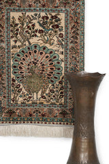 Vintage Turkish Keyseri Peacock Rug 2'3" x 1'6"