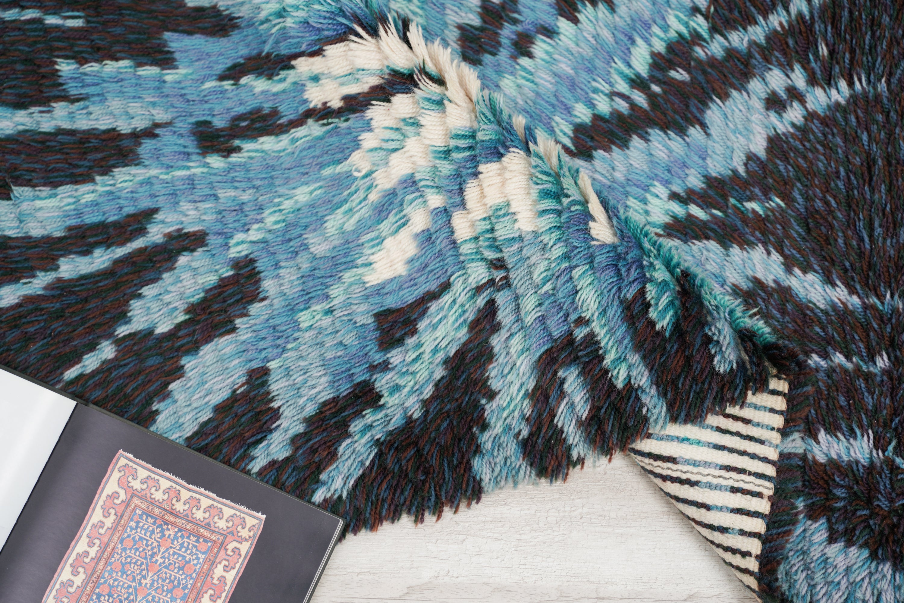 Vintage Scandinavian Rya Rug 3'2" x 1'10"