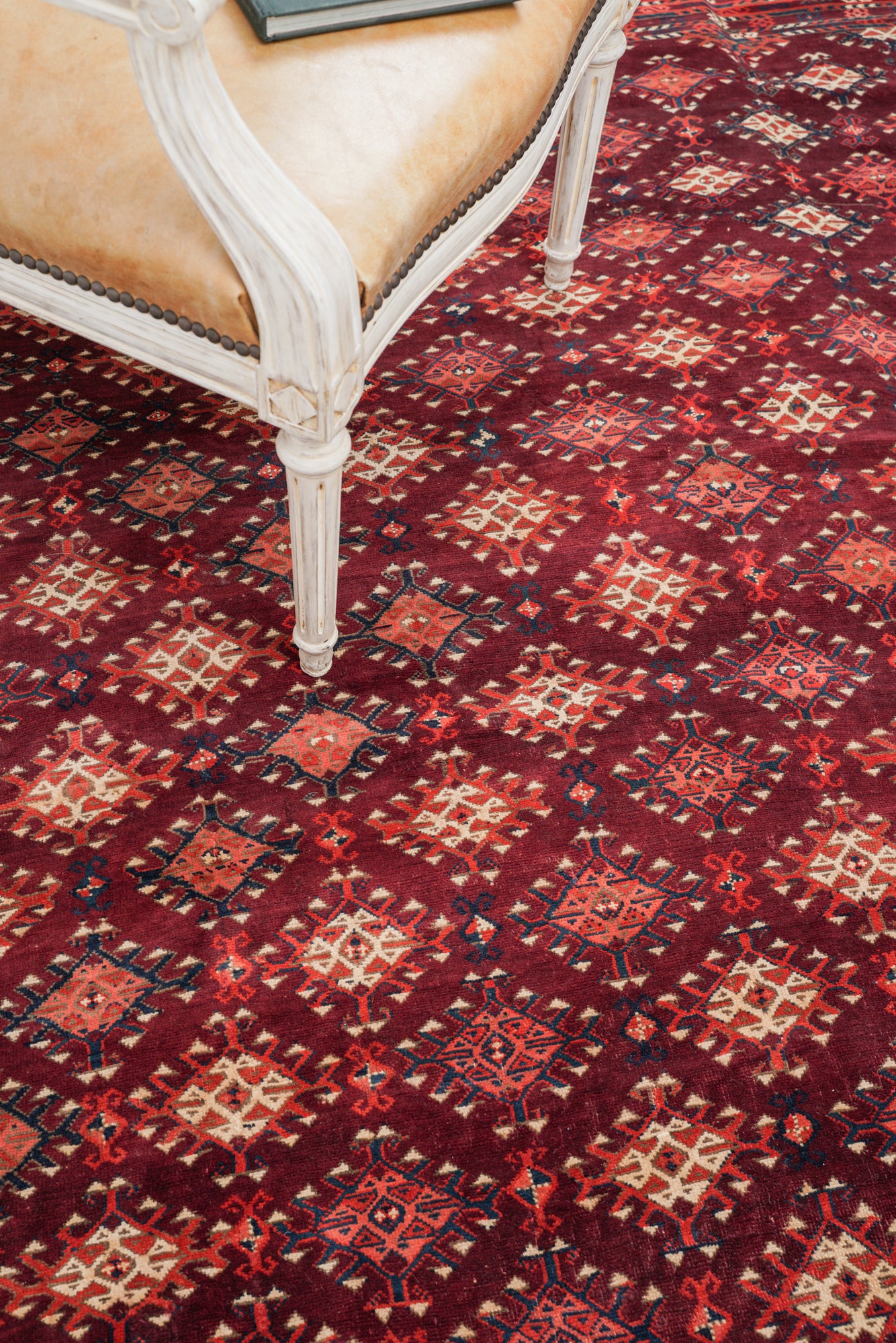 Antique Caucasian Yamoud Rug 9'7" x 6'6"