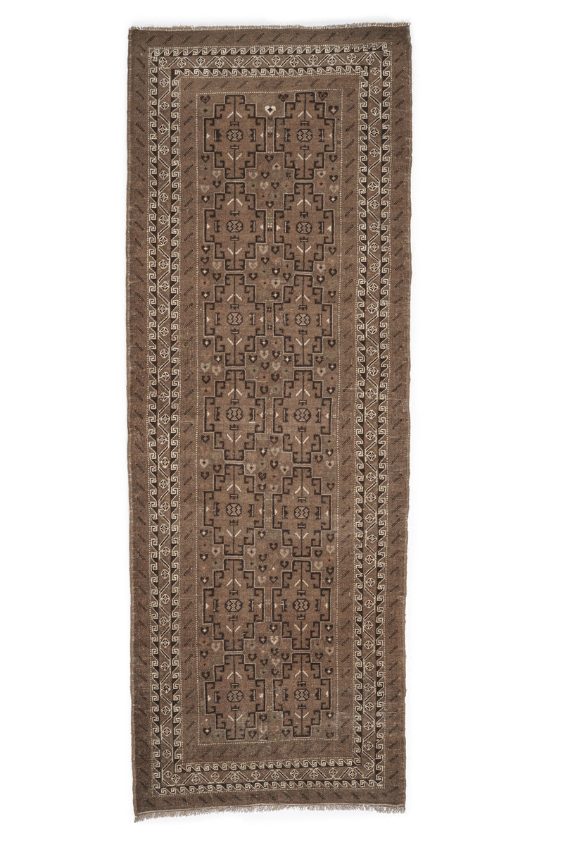 Vintage Baloch Tribal Hallway Rug 9'9" x 3'5"