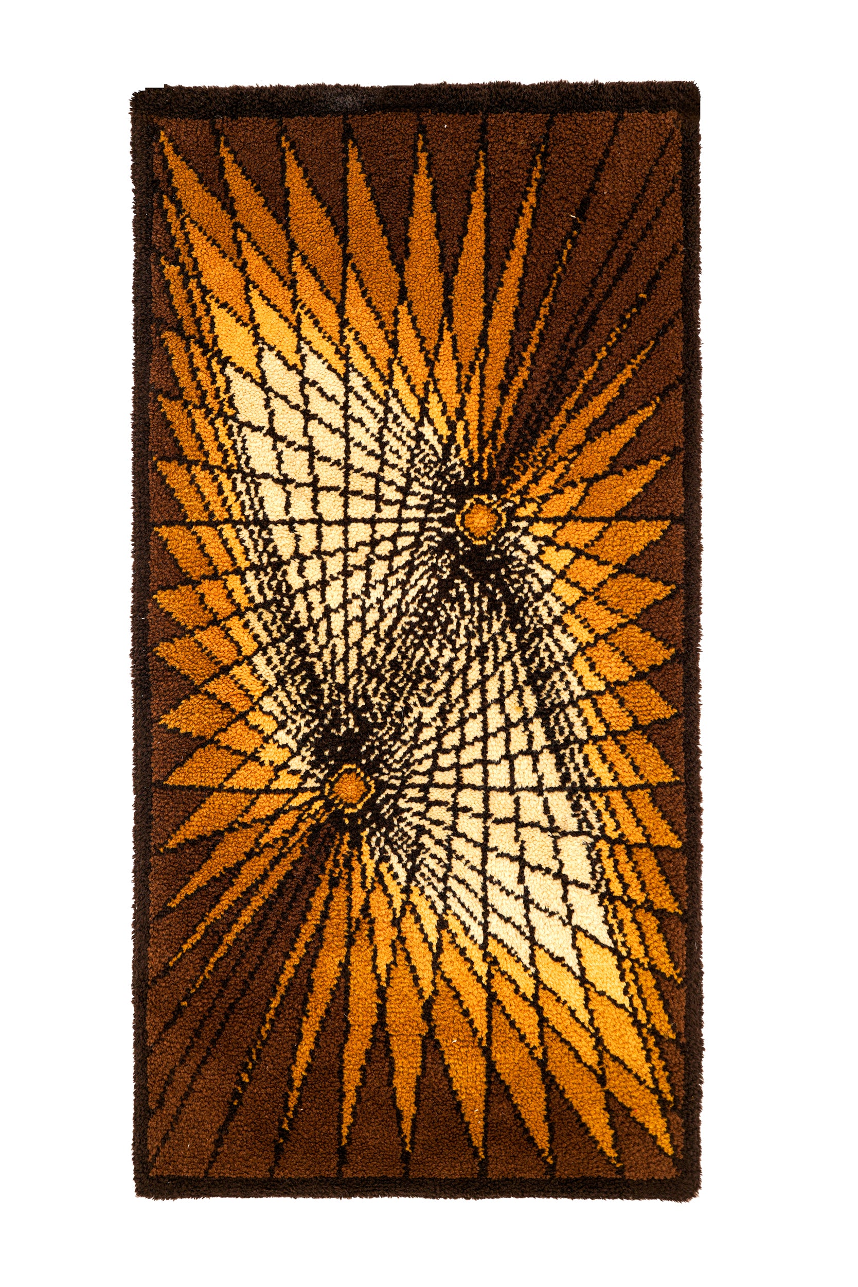 vintage scandinavian Rya rug 6' x 3'